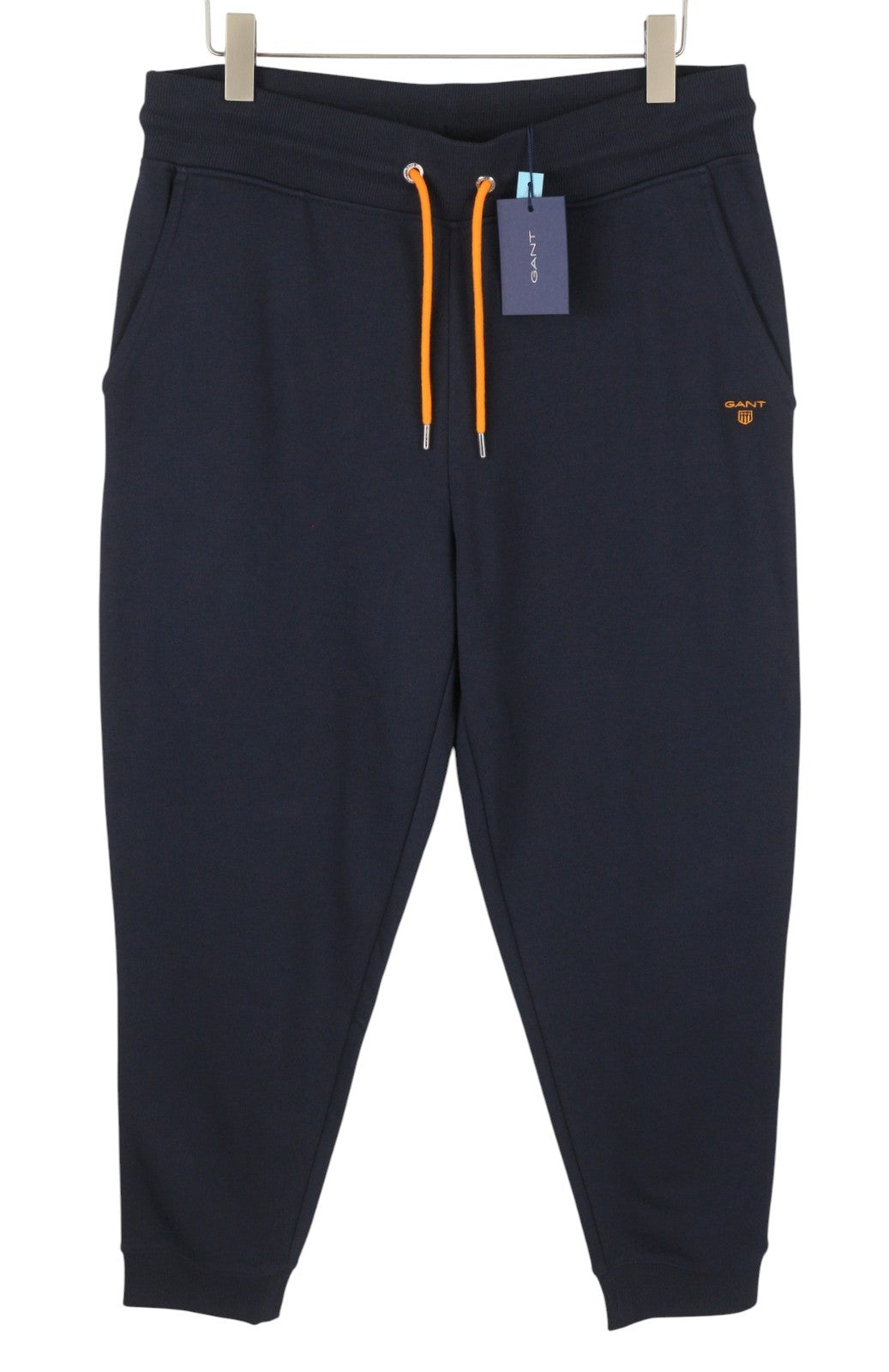 GANT Men Trousers XL Dark Navy Drawstring Waist Embroidered Logo Jogg Sweatpants