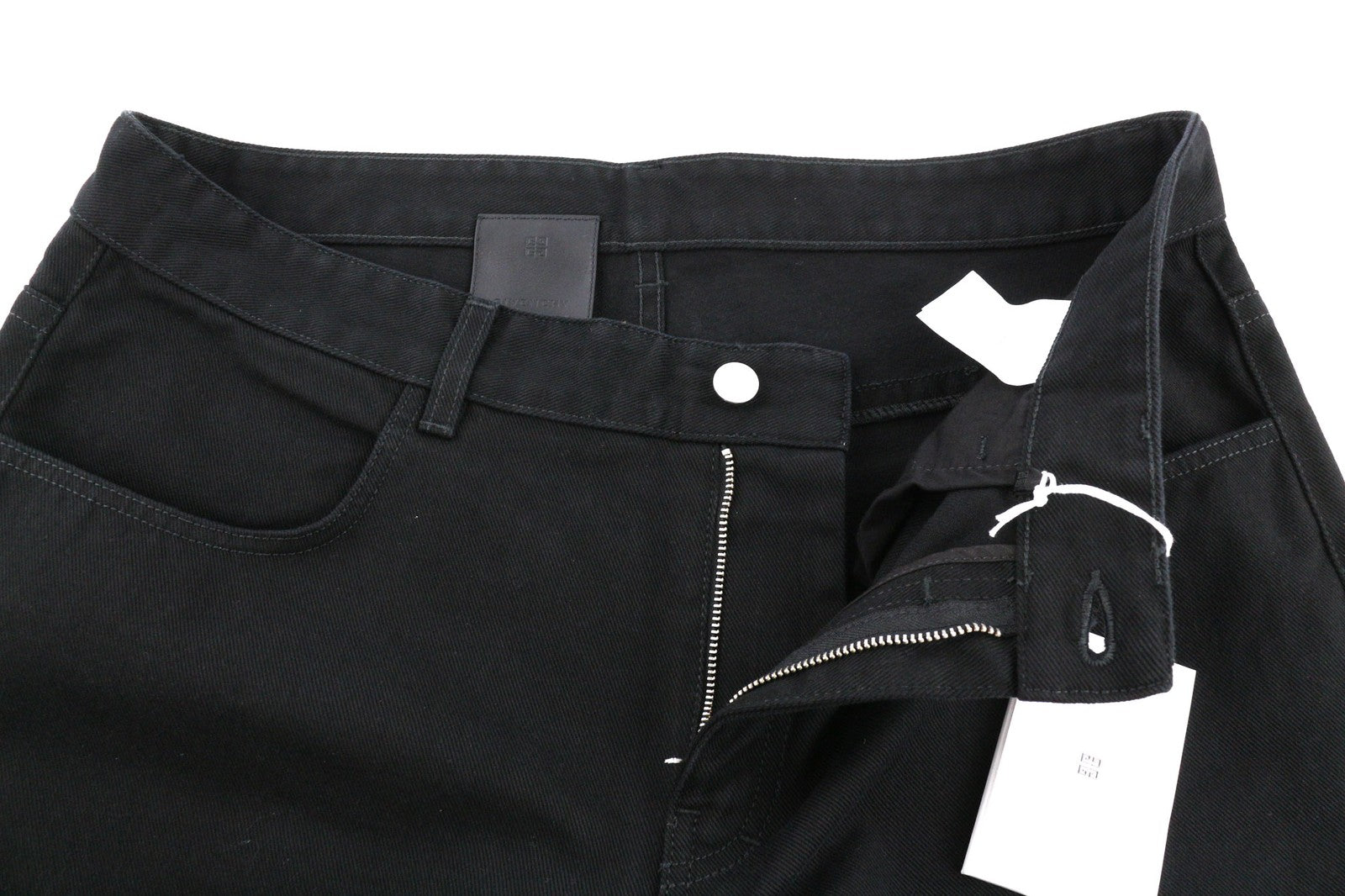 GIVENCHY X Tiffany Men Trousers W41 Black Tapered Leg Zip Front Subtle Pocket