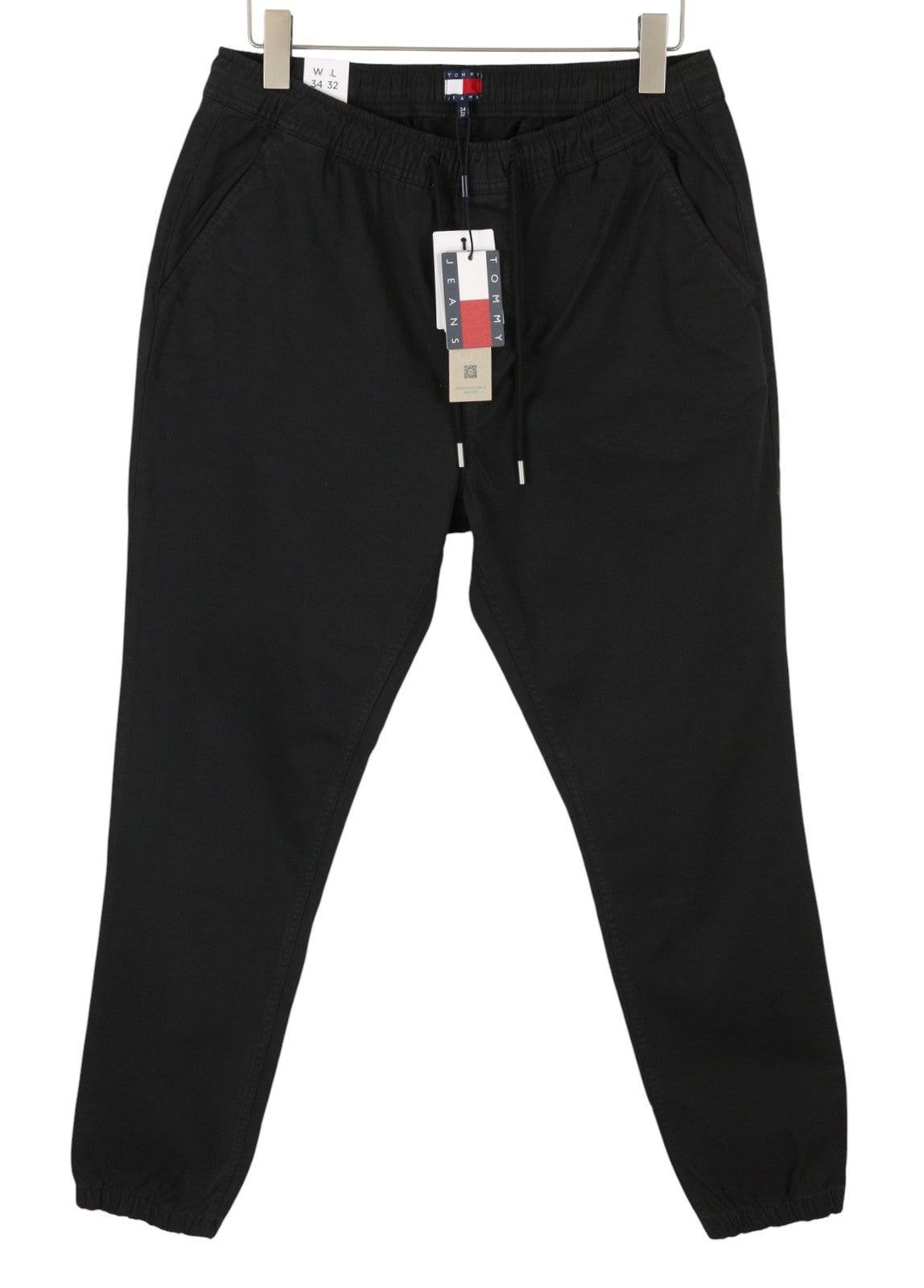 TOMMY HILFIGER Austin vyriškos kelnės W34/L32 juodos su elastingu raišteliu juosmenyje 