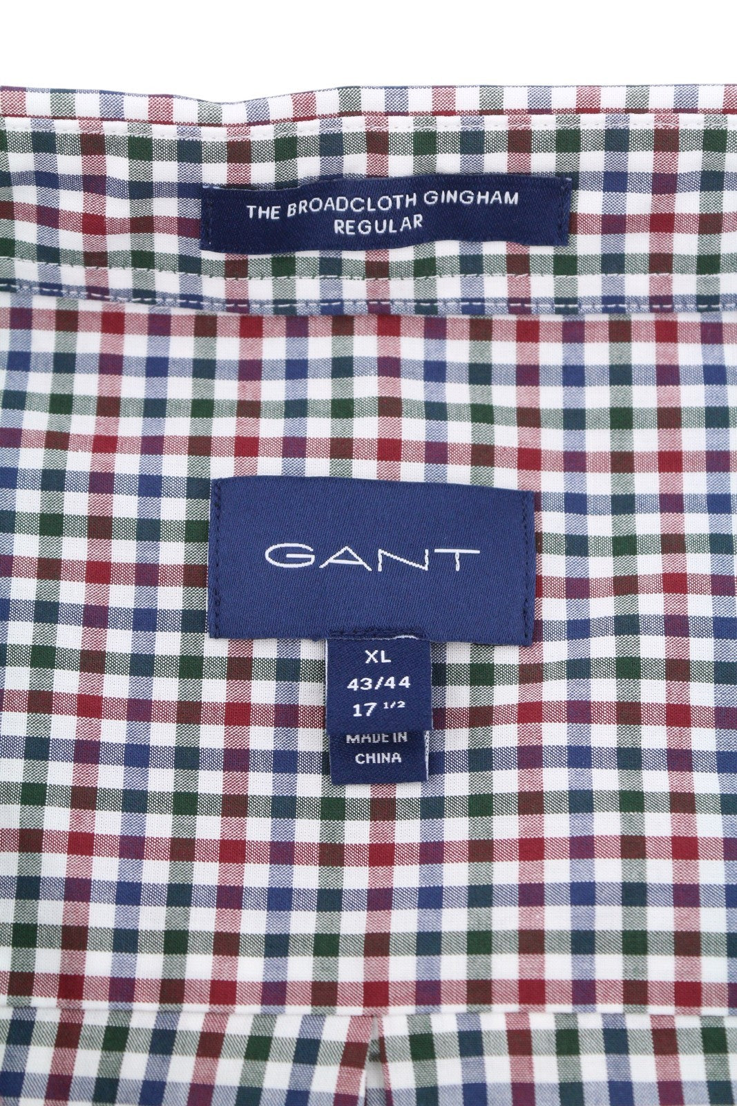 GANT „Broadcloth Gingham“ vyriški marškinėliai, XL dydžio, kabernet raudoni, languoti, laisvalaikio stiliaus su sagomis. 