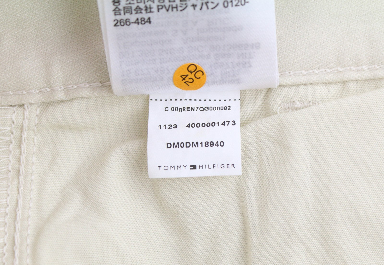 TOMMY HILFIGER Austin Men Trousers W33/L32 Beige Tapered Fit Zip Fly Cargo