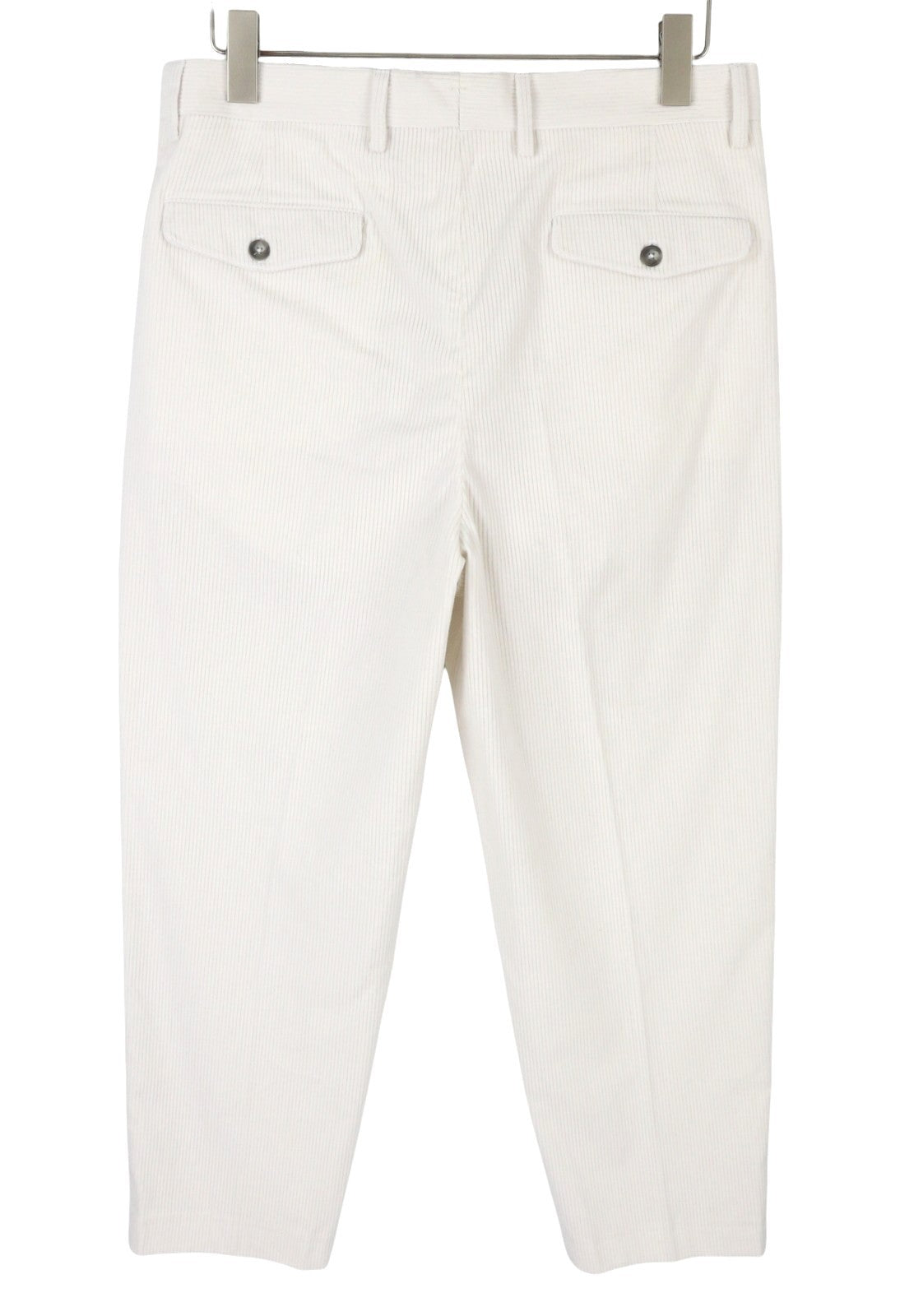 TOMMY HILFIGER Rock Velvet Cashmere Men Trousers EU48 White Corduroy Pleated Zip