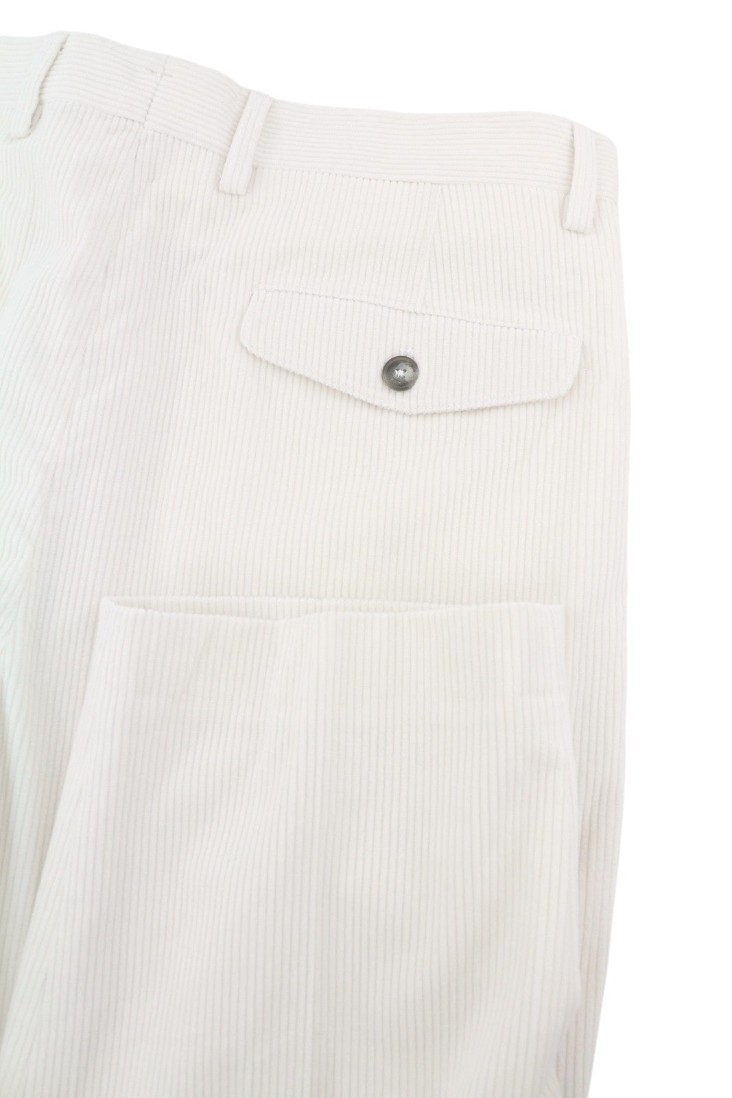 TOMMY HILFIGER Rock Velvet Cashmere Men Trousers EU48 White Corduroy Pleated Zip