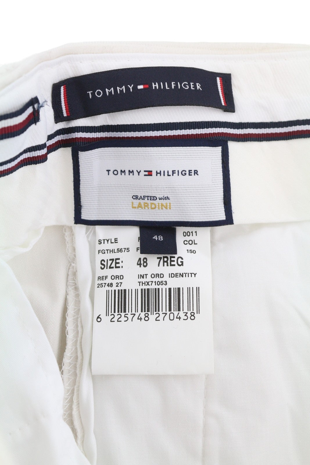 TOMMY HILFIGER Rock Velvet Cashmere Men Trousers EU48 White Corduroy Pleated Zip