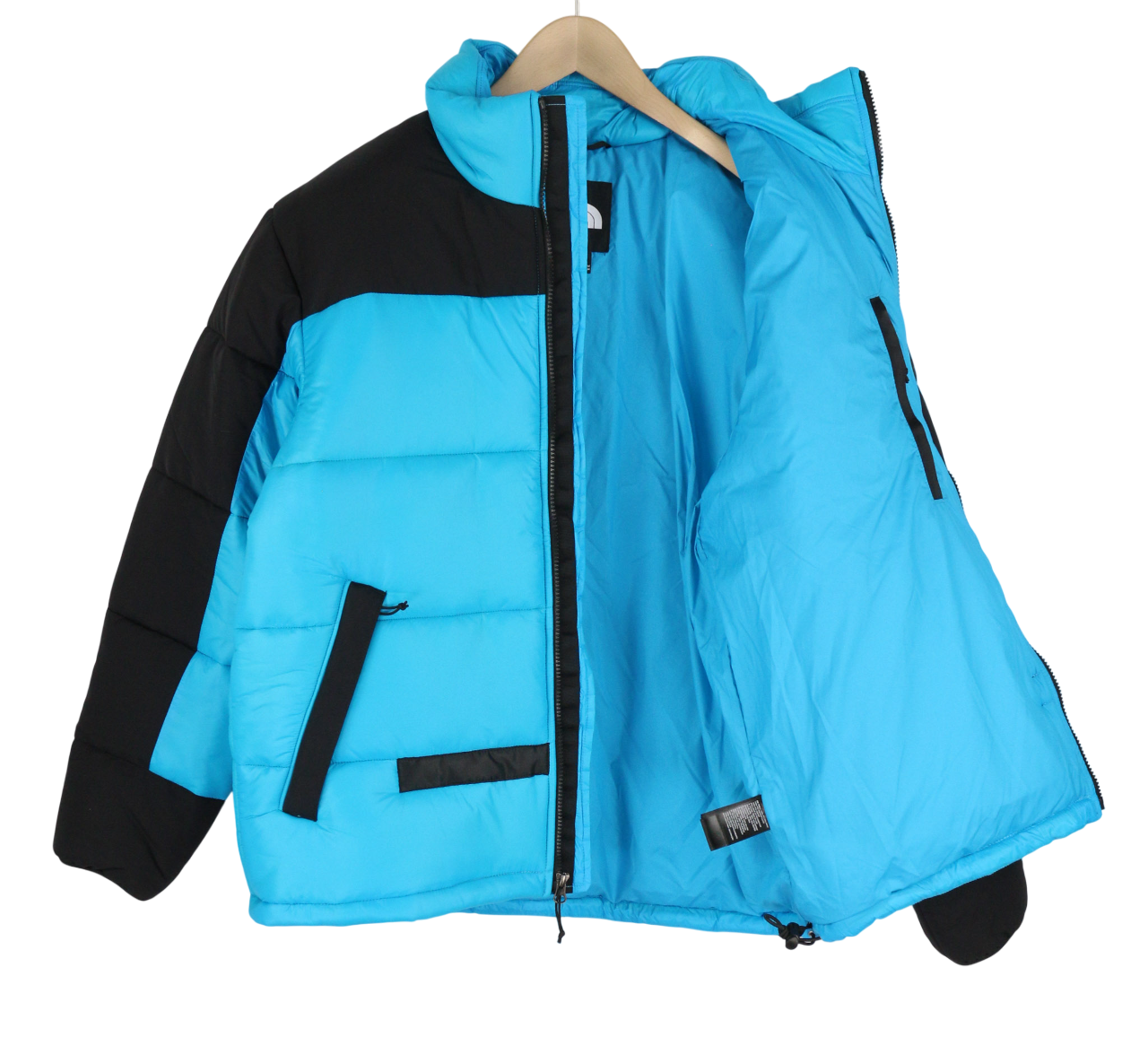 THE NORTH FACE Himalayan Men Jacket M Blue Quilted Puffer High Neck Insulated