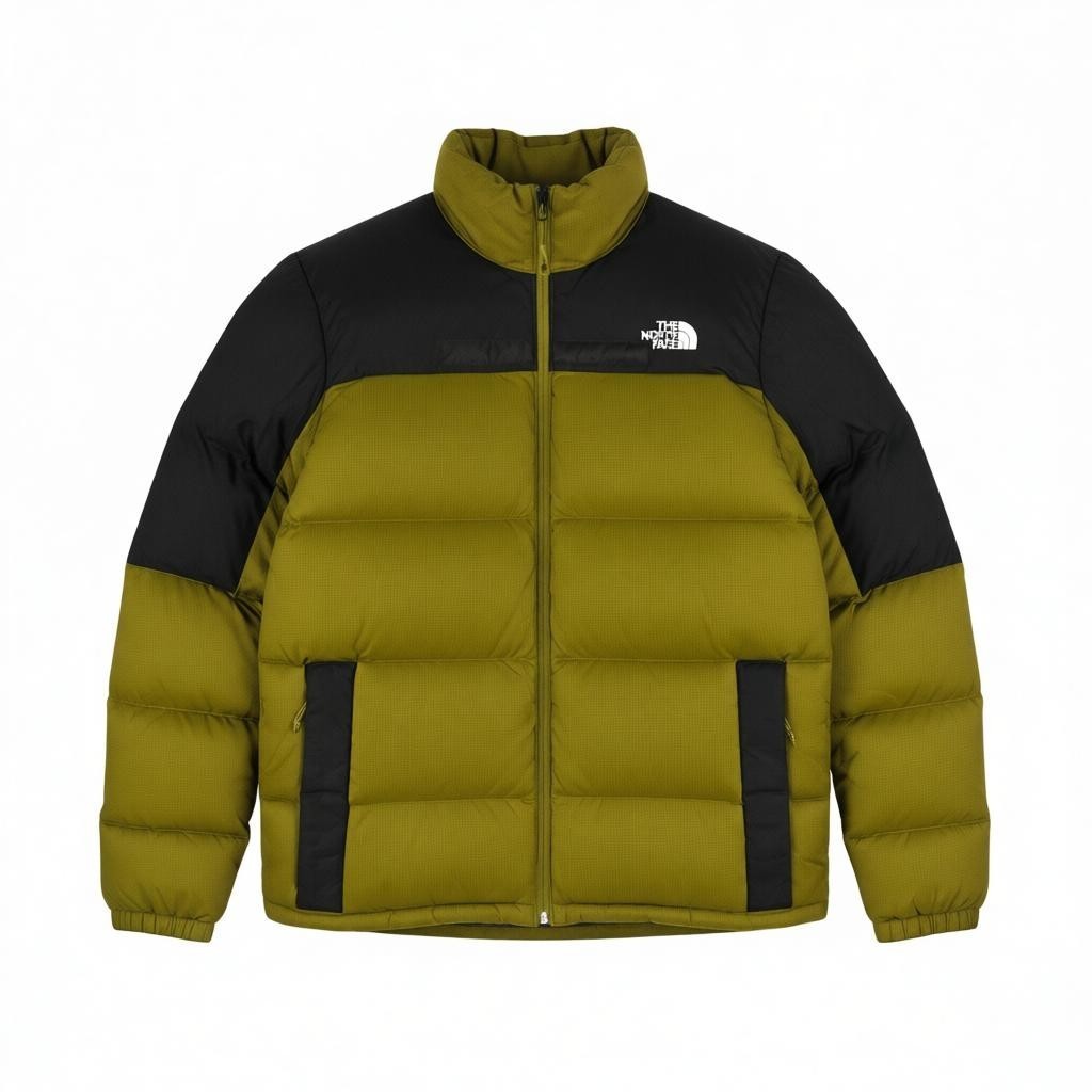 „THE NORTH FACE“ vyriška striukė M 700 su pašiltintu pūkiniu paltu, aukštu kaklu ir pūstu kaklu. 