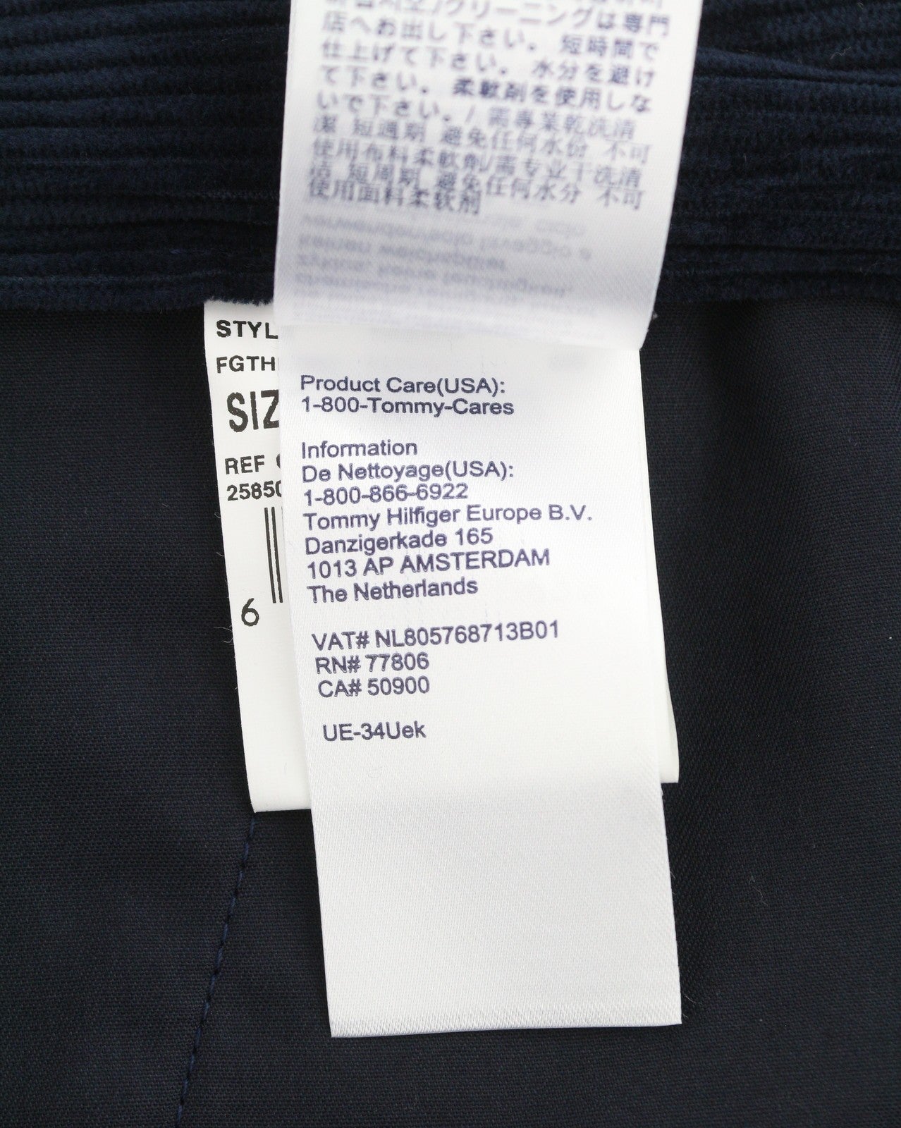TOMMY HILFIGER Rock Velvet Cashme Men Trousers EU52 Dark Blue Corduroy Pleated