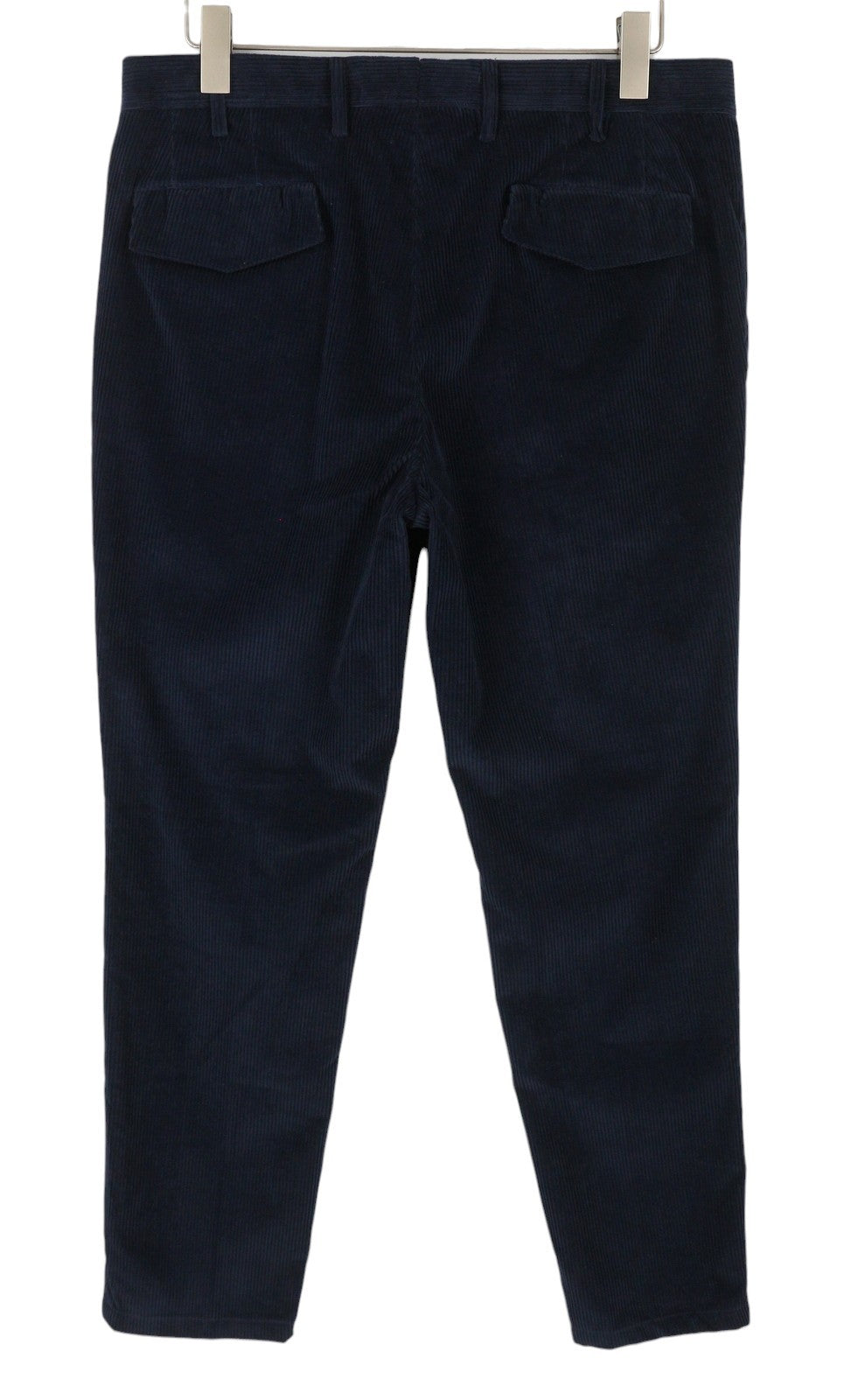 TOMMY HILFIGER Rock Velvet Cashme Men Trousers EU52 Dark Blue Corduroy Pleated