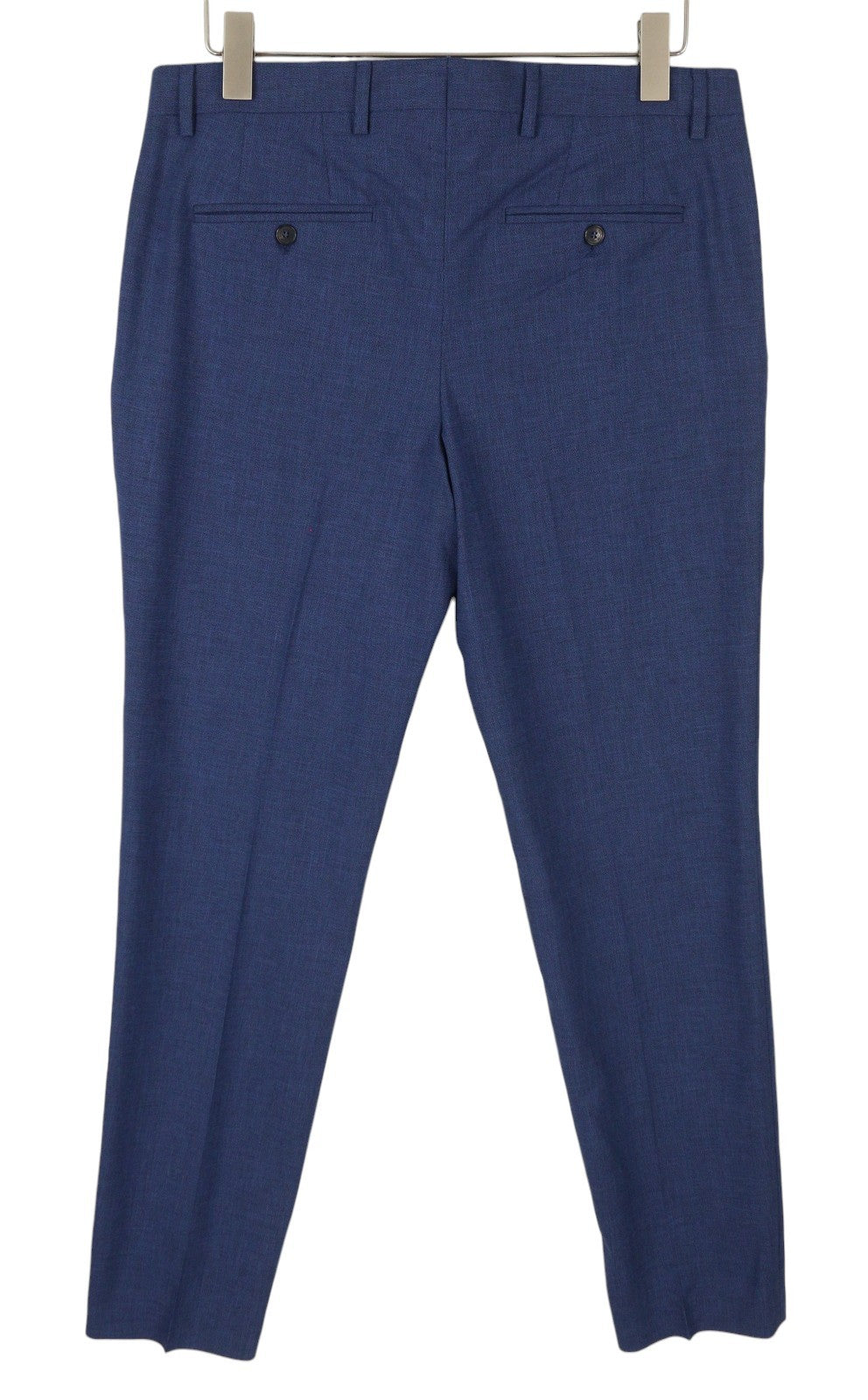 TOMMY HILFIGER THFlex Micro Structure Men Trousers EU48 Blue Wool Blend Tapered