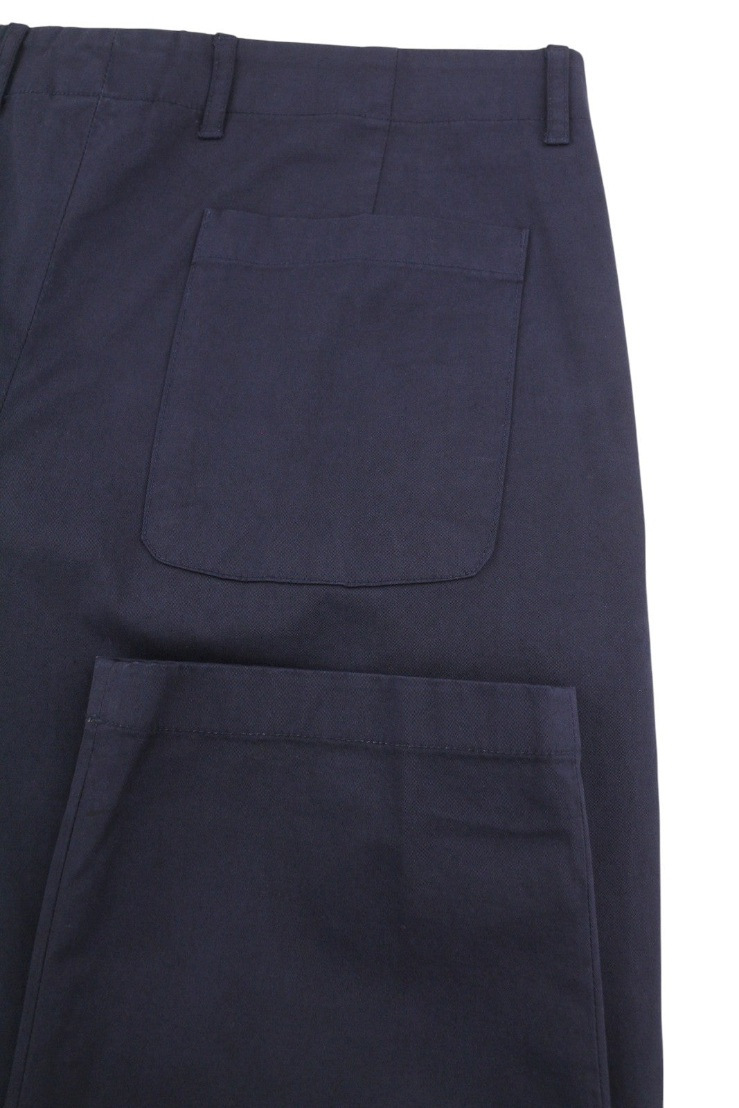 TOMMY HILFIGER Army Stretch Twill Men Trousers EU50 Dark Blue Pleated Zip Fly