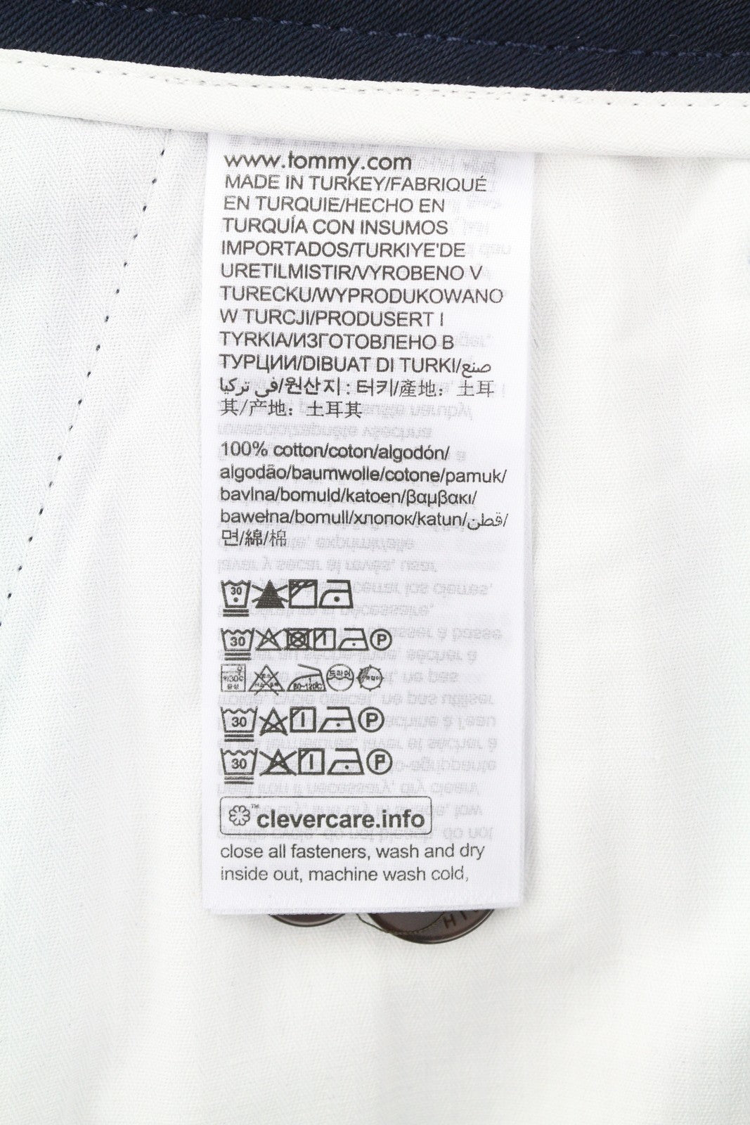 TOMMY HILFIGER laisvalaikio tiesios moteriškos kelnės EU42 tamsiai mėlynos klostuotos užtrauktuku 