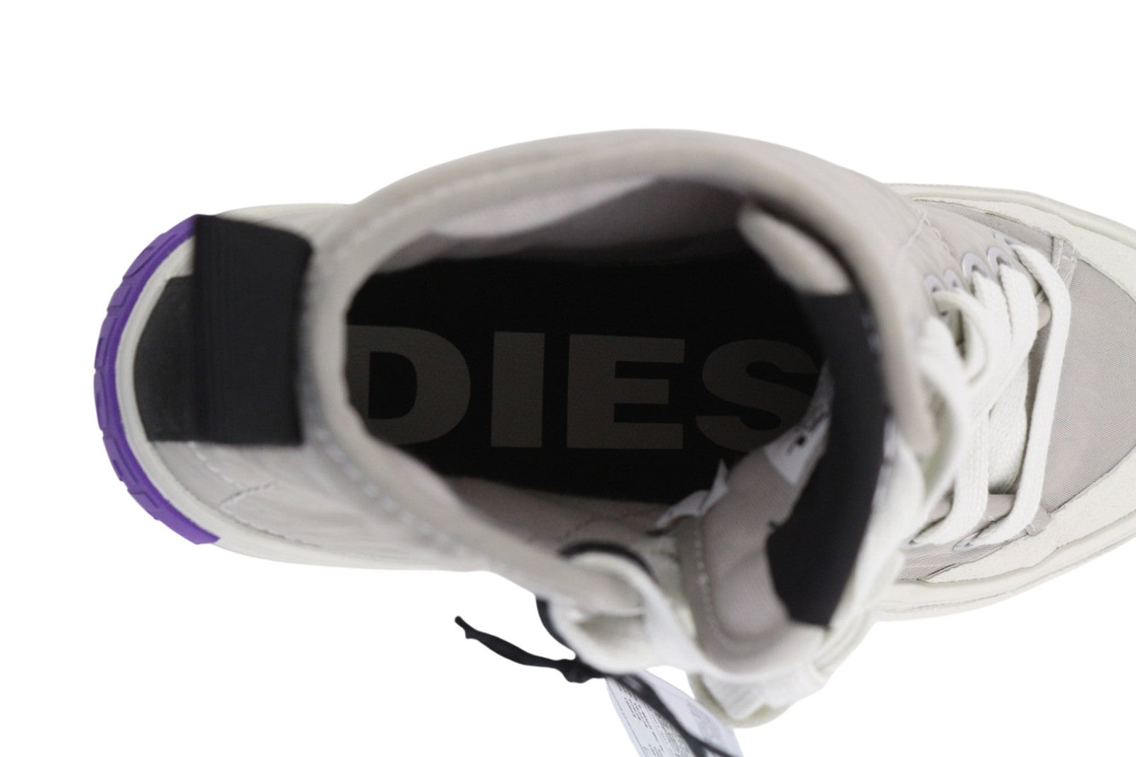 DIESEL S-Muji moteriški sportbačiai su aukštu pamušalu, UK3.5, EU35.5, pilki, dygsniuoti sportbačiai RRRP180 