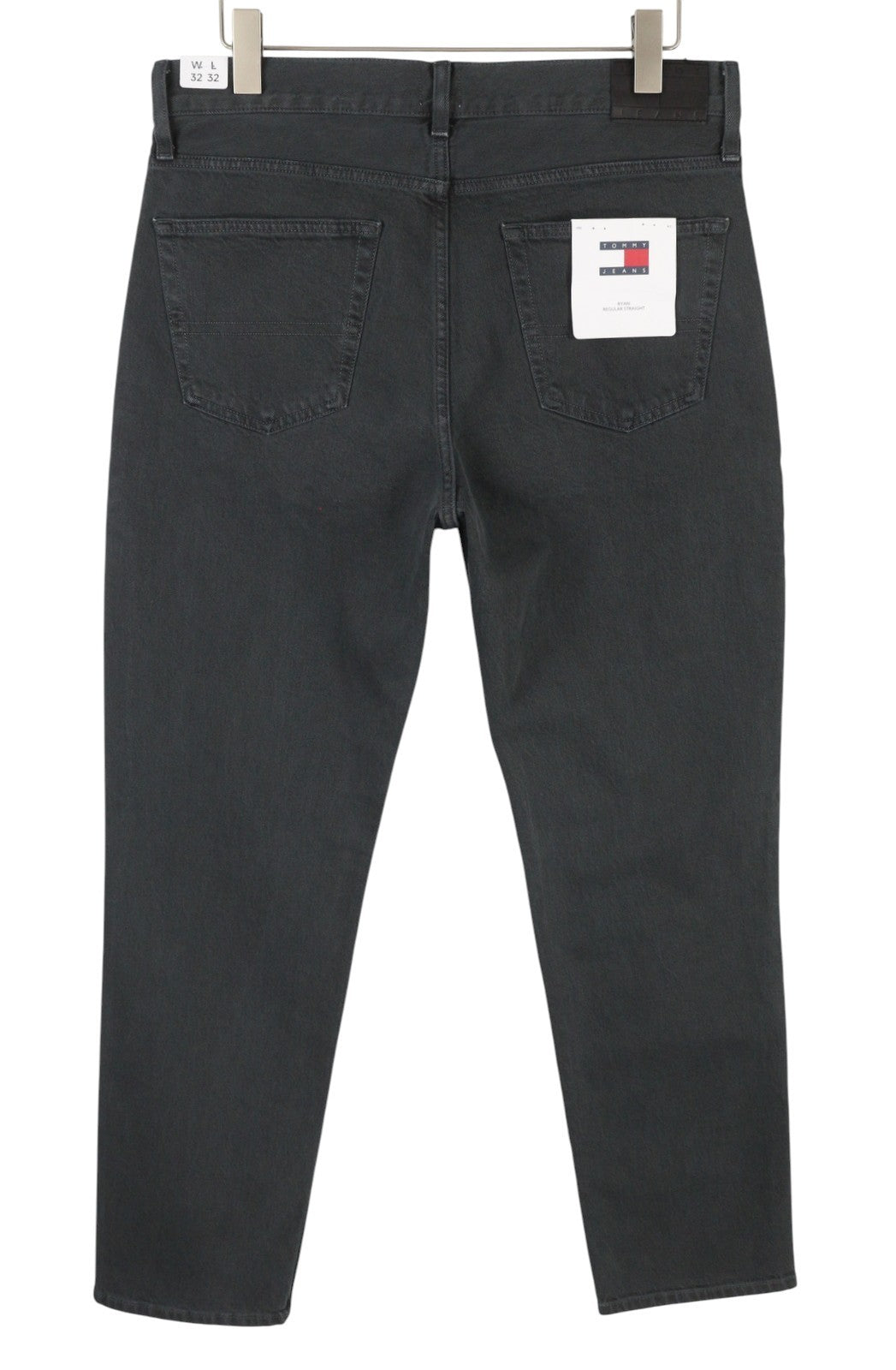 TOMMY HILFIGER Ryan Men Jeans W32/L32 Black Regular Straight Fit Zip Fly Denim