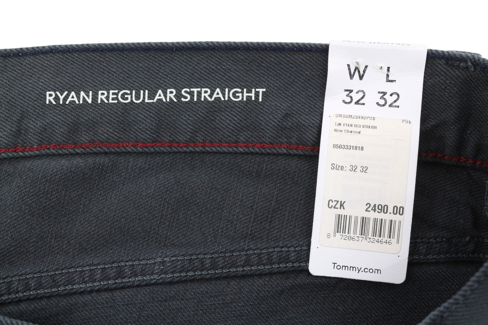 TOMMY HILFIGER Ryan Men Jeans W32/L32 Black Regular Straight Fit Zip Fly Denim