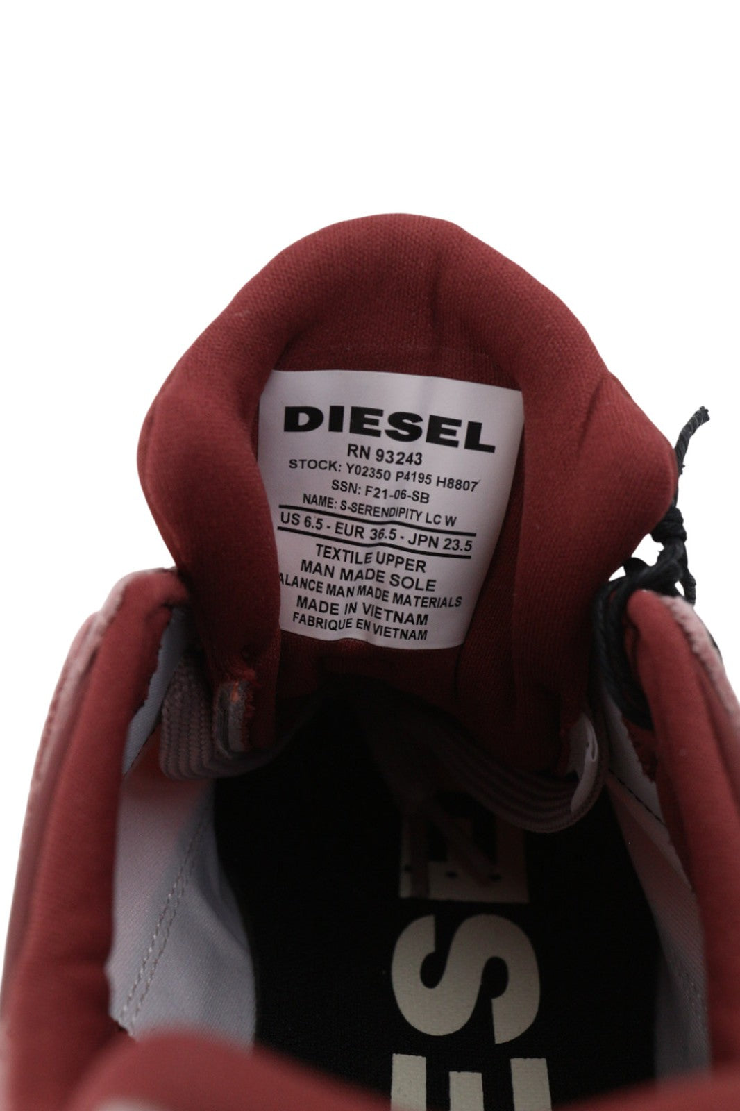 DIESEL S-Serendipity LC moteriški sportbačiai UK4.5 EU36.5 violetiniai žemi sportbačiai su raišteliais 