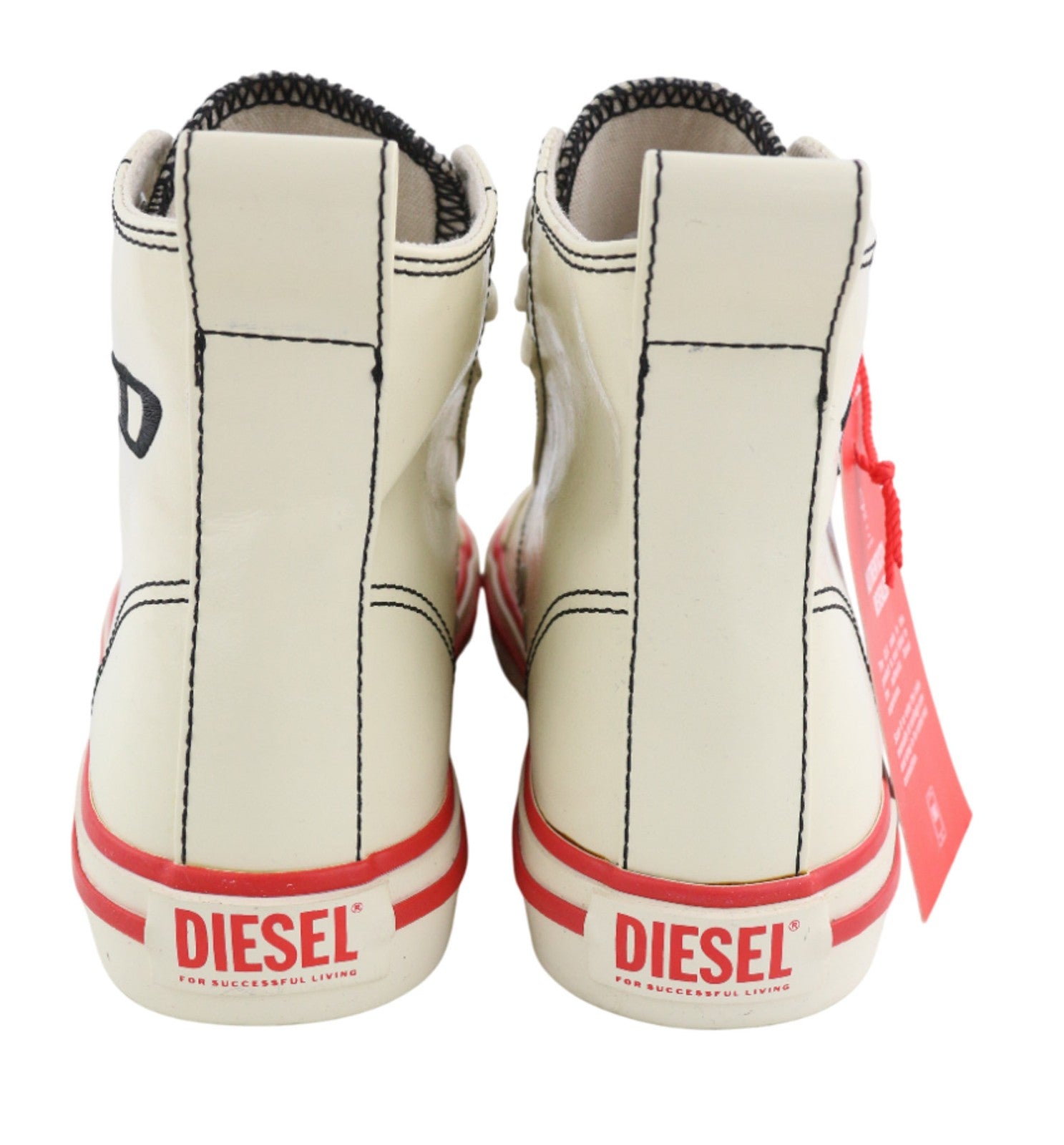 DIESEL A-Athos Mid moteriški sportbačiai, UK4 EU36, balti, migdolų spalvos, aukšti, RRP 175 