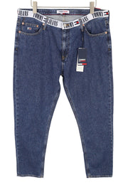 TOMMY HILFIGER Dad Men Jeans W36/L32 Blue Regular Tapered Straight Zip Fly Denim