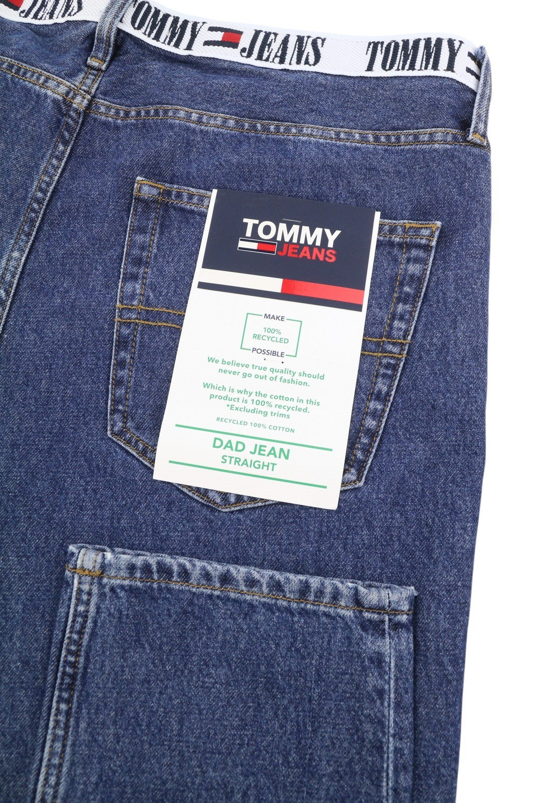 TOMMY HILFIGER Dad Men Jeans W36/L32 Blue Regular Tapered Straight Zip Fly Denim