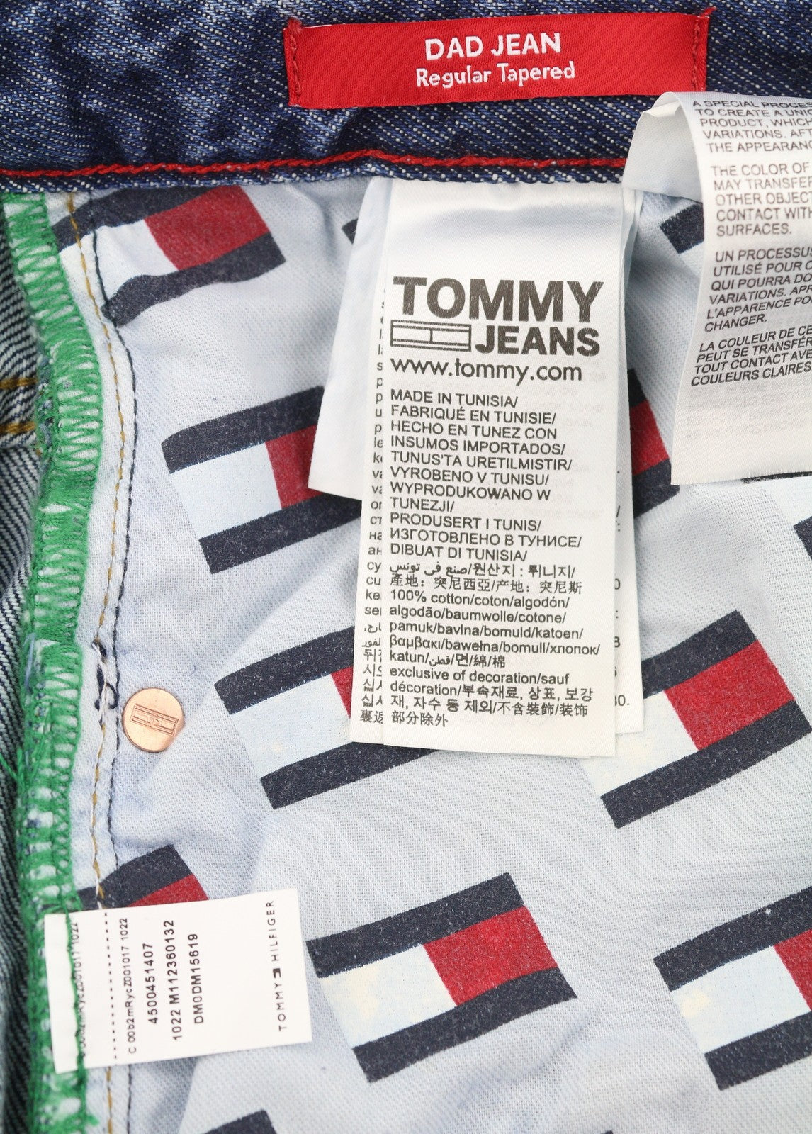 TOMMY HILFIGER Dad Men Jeans W36/L32 Blue Regular Tapered Straight Zip Fly Denim