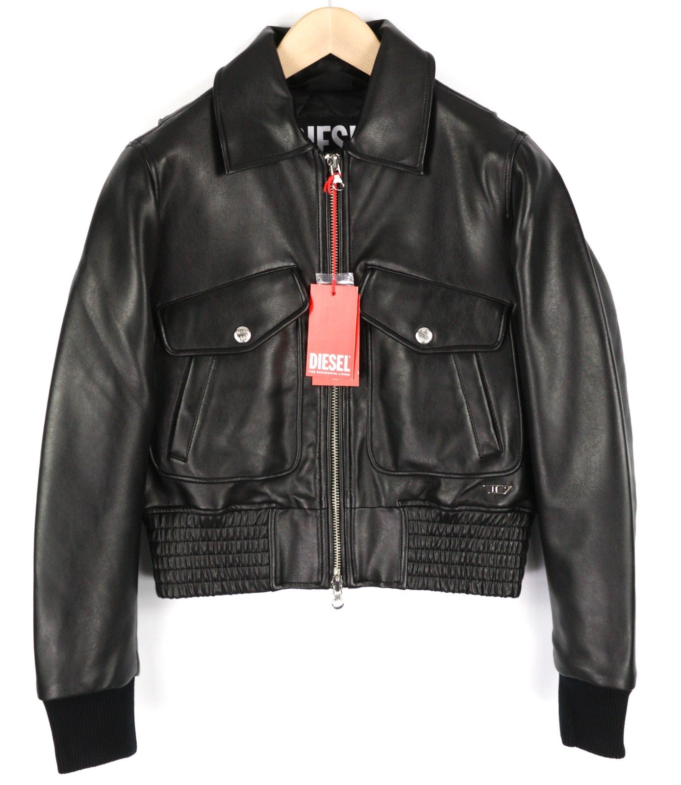 DIESEL G-Feijoa moteriška striukė XS, juoda, dengta, izoliuota, polo apykakle, striukė 