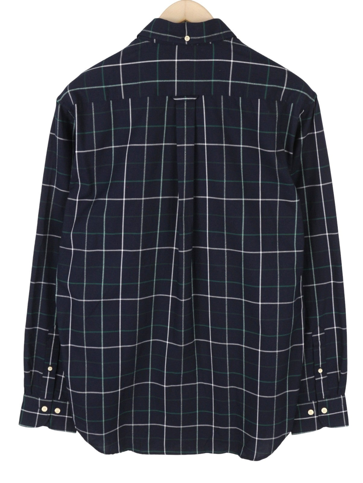 GANT Tech Prep Oxford Check Men Shirt M Navy Regular Button-Down Neck Casual