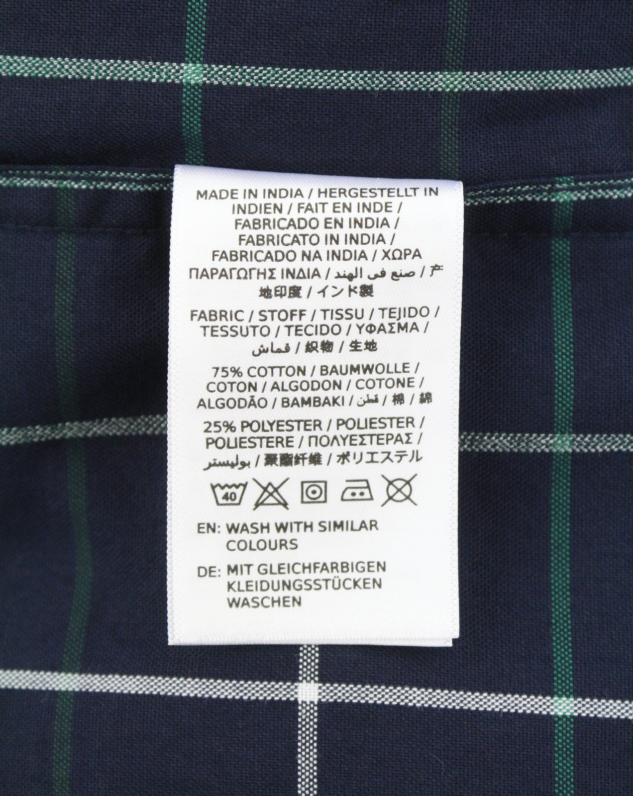 GANT Tech Prep Oxford Check Men Shirt M Navy Regular Button-Down Neck Casual