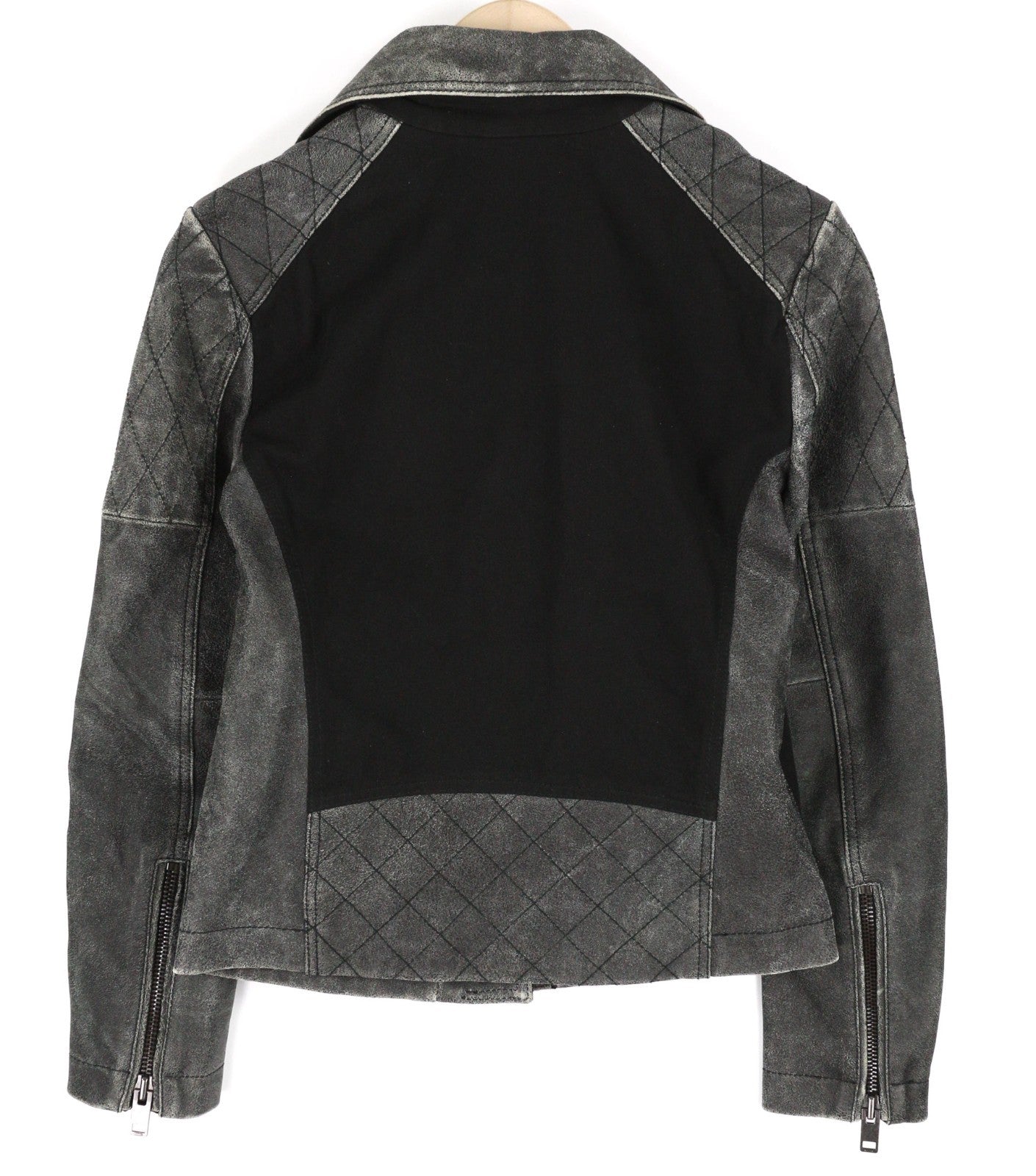 DIESEL L-Dada moteriška striukė S, juoda, skalbtos ožkos odos, asimetrinė, užtrauktuku, RRP410 