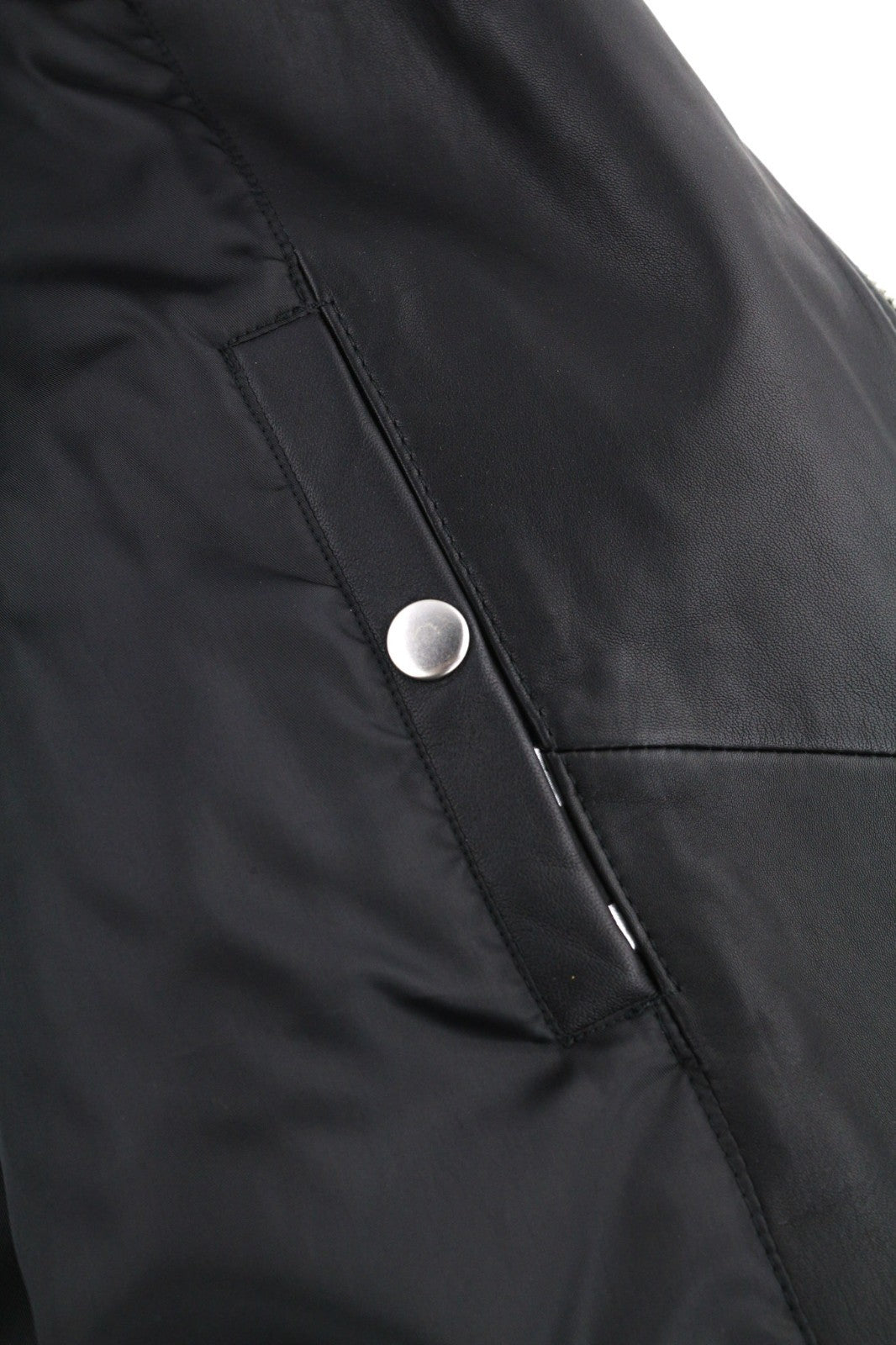 DIESEL R-Pusmir Men Jacket S Black Sheep Leather Lined Asymmetric Zip Detail