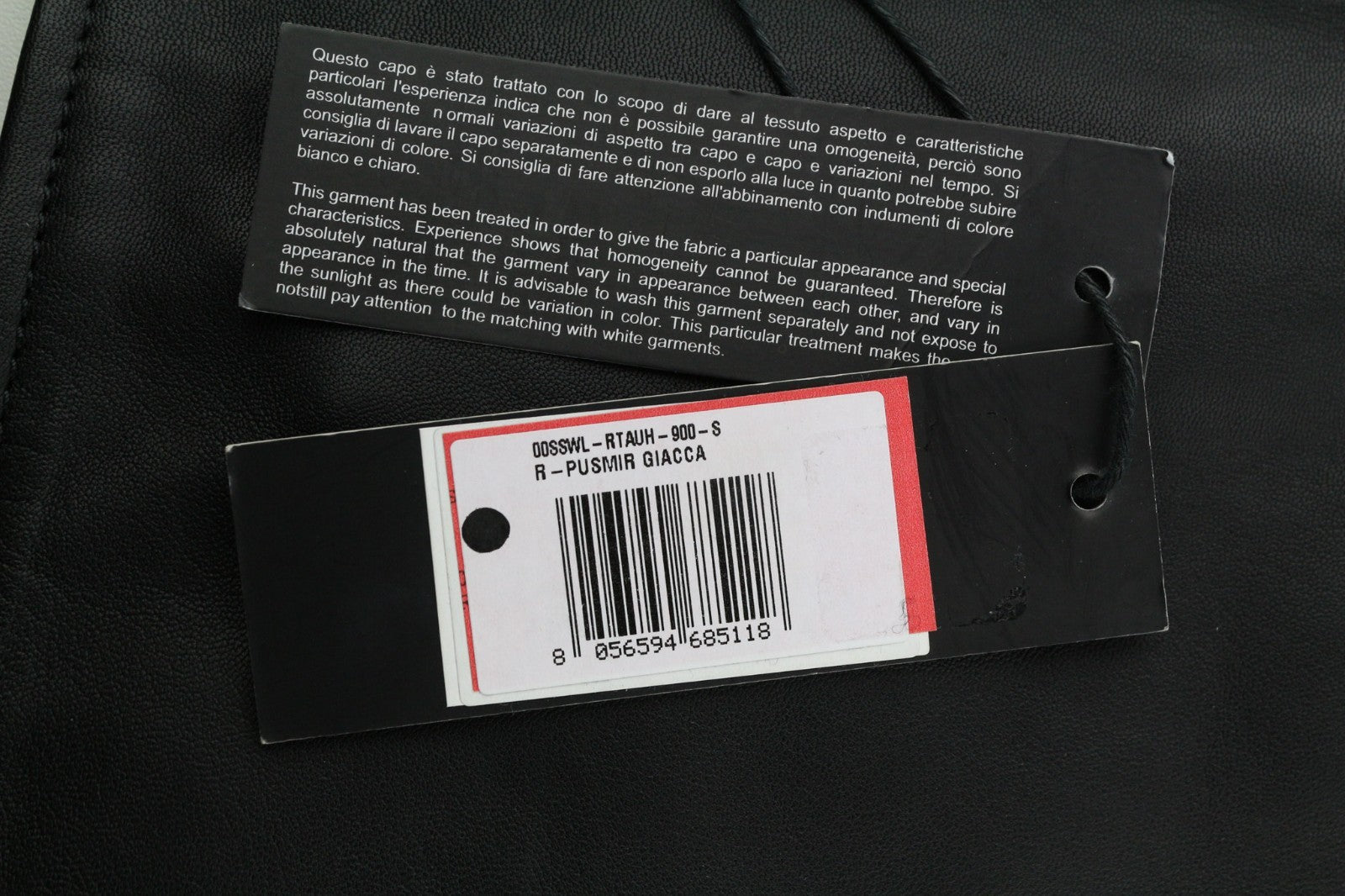 DIESEL R-Pusmir Men Jacket S Black Sheep Leather Lined Asymmetric Zip Detail