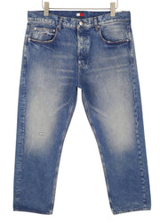 TOMMY HILFIGER Otis vyriški džinsai W36/L32 mėlyni, išblukę, įprasti, tiesūs. 