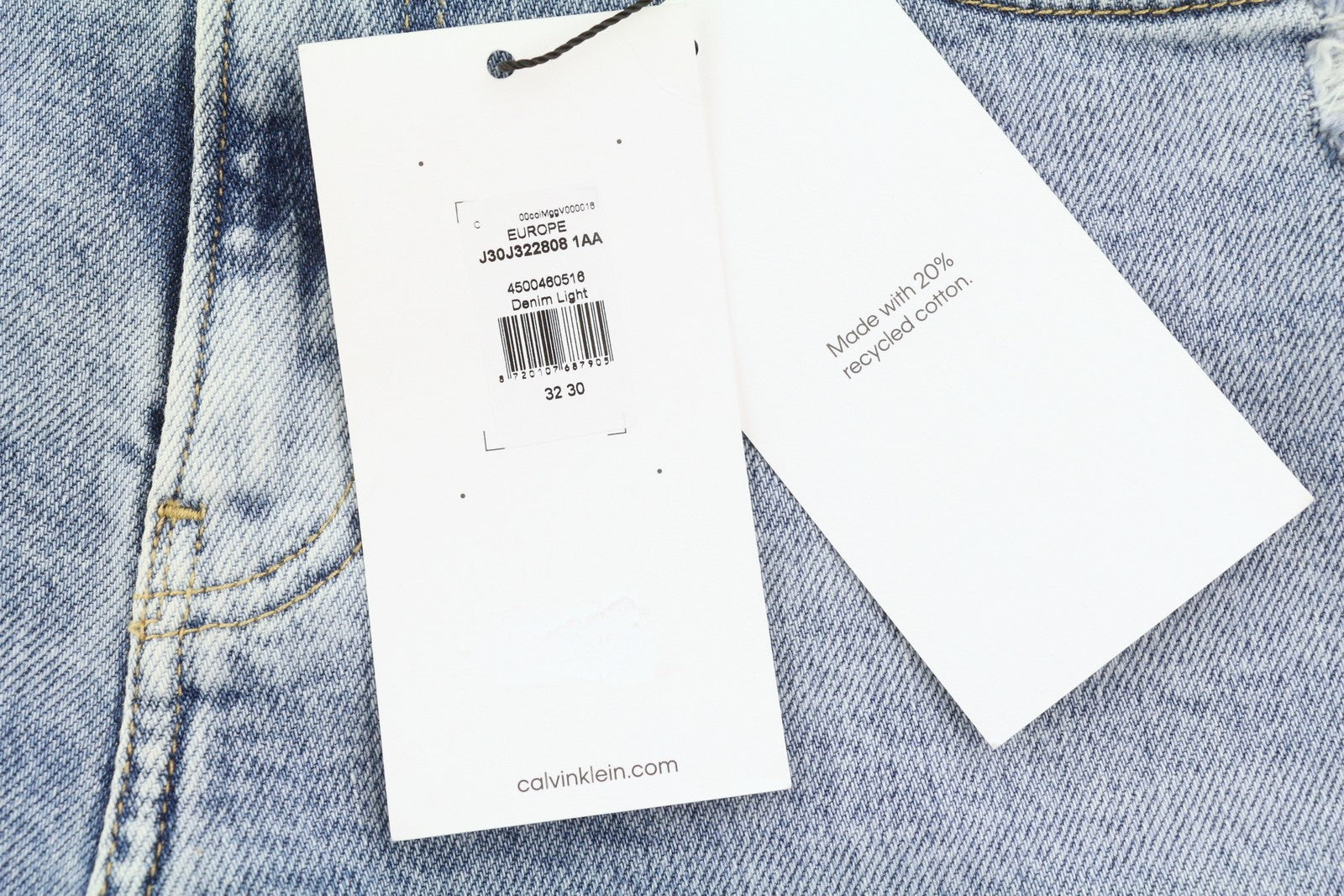 CALVIN KLEIN Slim vyriški džinsai W32/L30 Blue Faded Whiskers Distress Ripped Denim