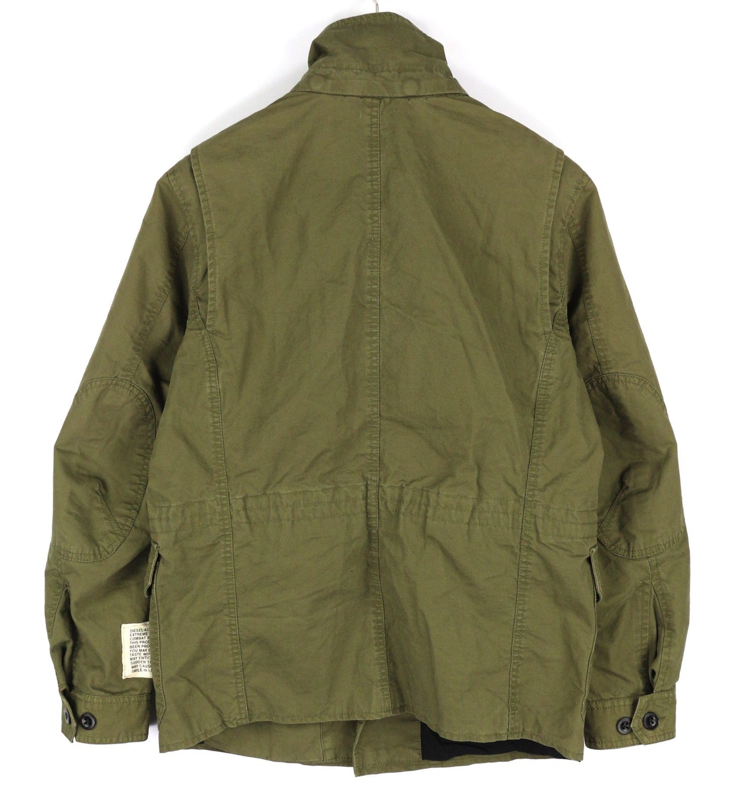 DIESEL Jamede Men Jacket S Khaki High Neck Zip Lined Drawstring Waist Logo