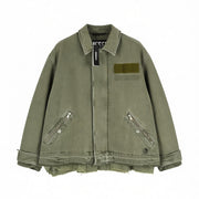 DIESEL J-Georg Men Jacket L Military Denim Jacket Distressed Lightweight RRP395