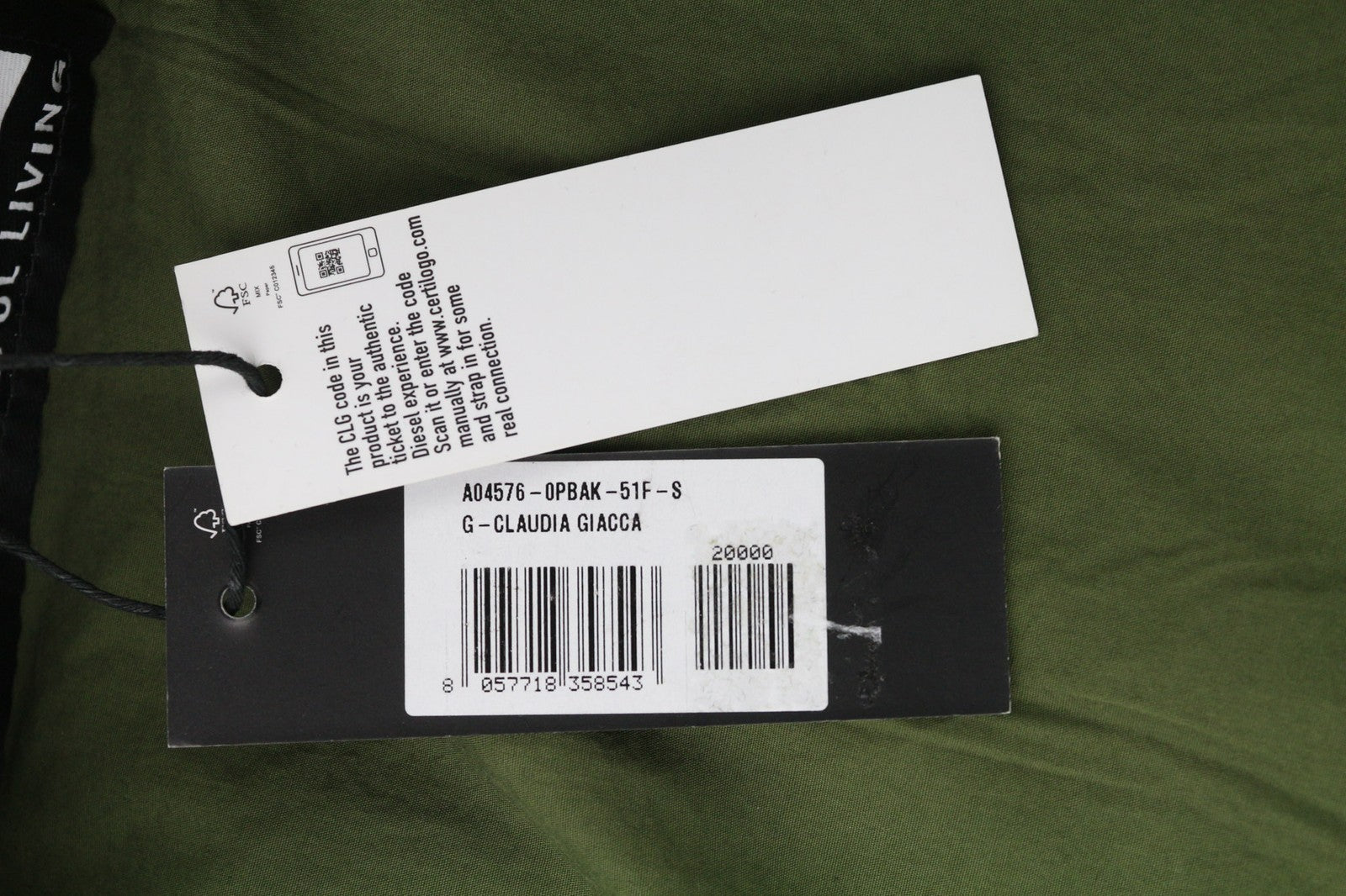 DIESEL G-Claudia Women Jacket S Linen Blend Drawstring Hidden Closure RRRP395