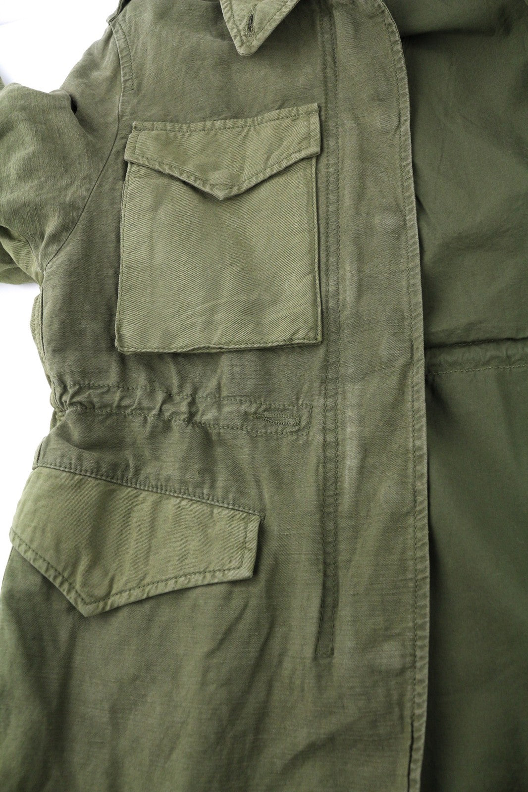 DIESEL G-Claudia Women Jacket S Linen Blend Drawstring Hidden Closure RRRP395