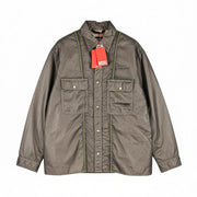 DIESEL S-U24 Men Jacket L Shiny Snap Button Lined Lightweight Polo Neck RRP275