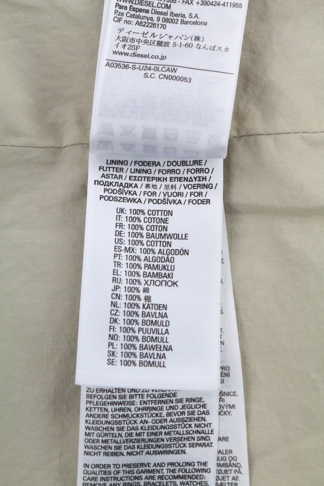 DIESEL S-U24 Men Jacket L Shiny Snap Button Lined Lightweight Polo Neck RRP275