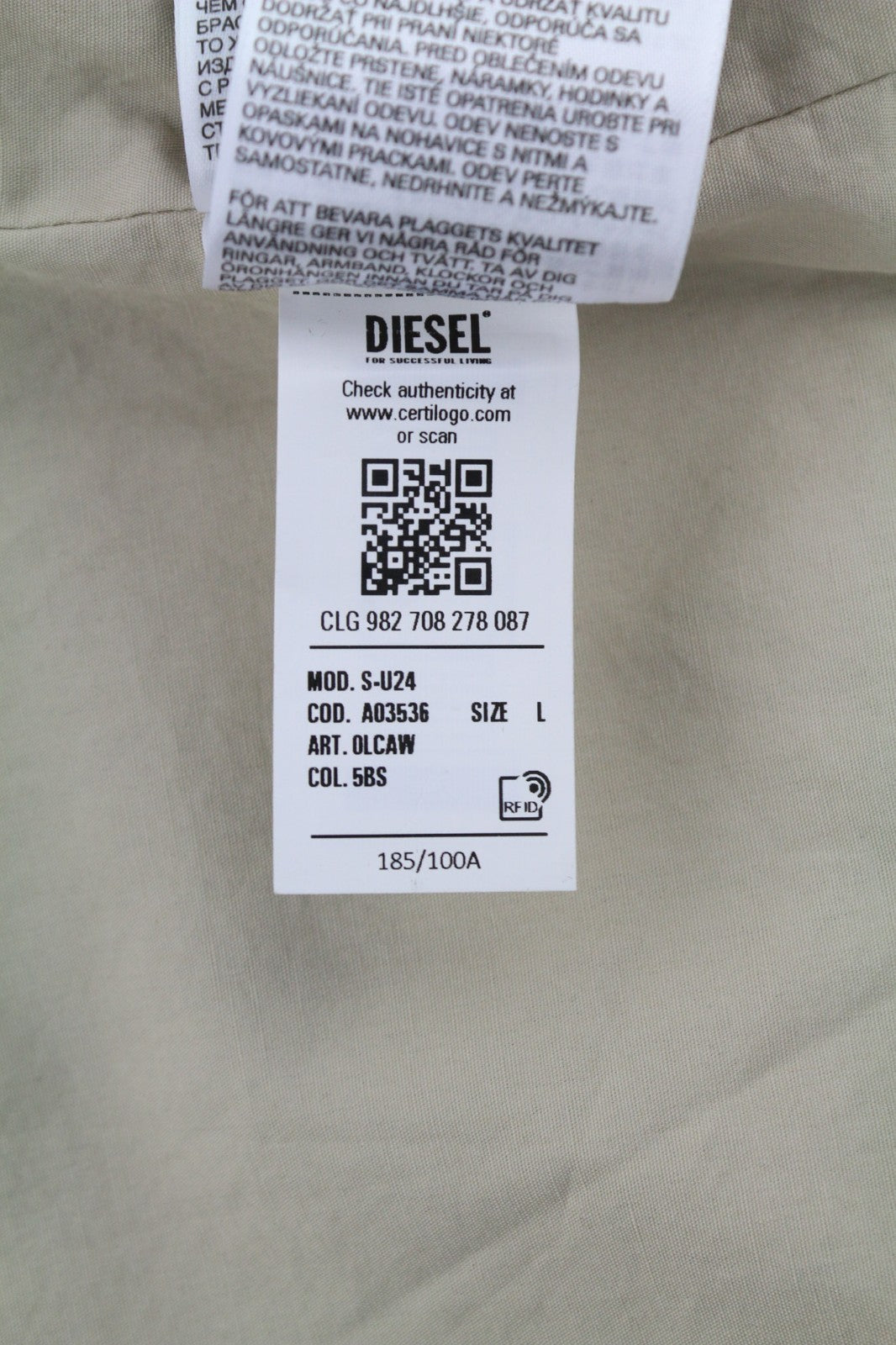 DIESEL S-U24 Men Jacket L Shiny Snap Button Lined Lightweight Polo Neck RRP275