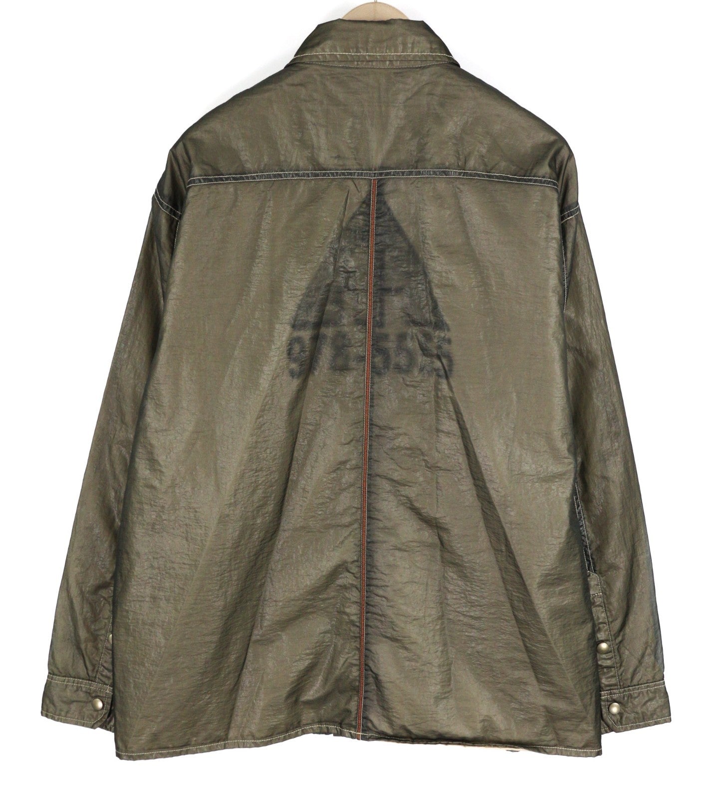 DIESEL S-U24 Men Jacket L Shiny Snap Button Lined Lightweight Polo Neck RRP275