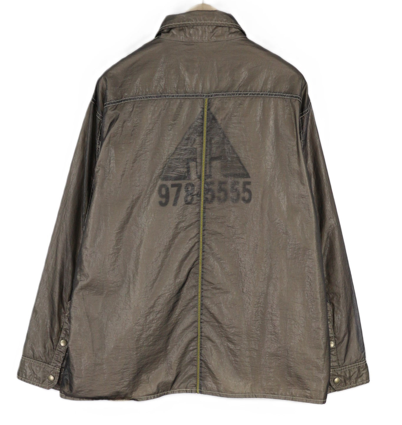 DIESEL S-U24 Men Jacket L Shiny Snap Button Lined Polo Collar Lightweight RRP275