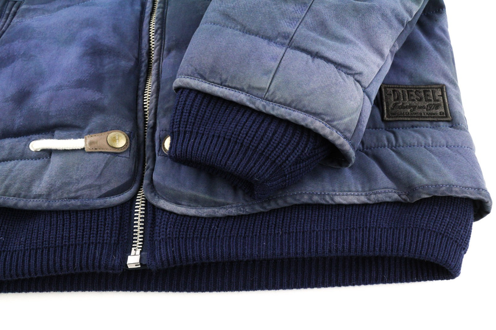 DIESEL W-Spleak-A Men Jacket S Blue Washed Oversized Bomber Lined RRP325