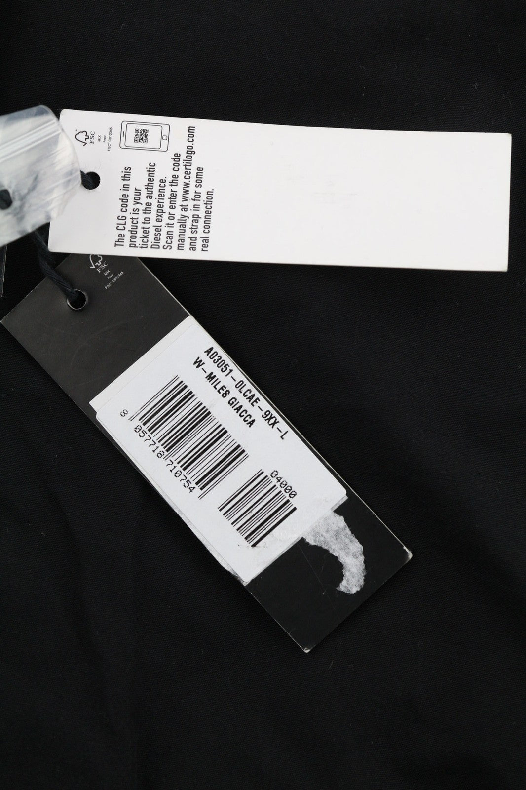 DIESEL W-Miles Men Jacket L Black 2in1 Parka Insulated Drawstring Waist RRP475