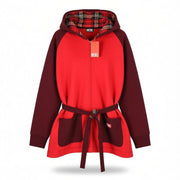 DIESEL Uudg-Jas-Homey Women Robe XL Fleece Hooded Unisex Belted with Pockets