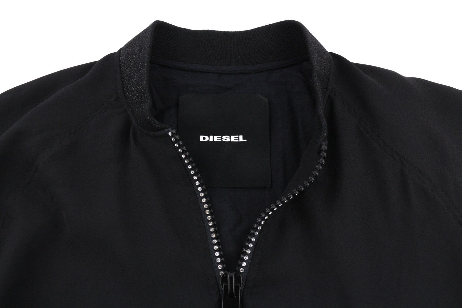 DIESEL G-Absol-L Women Jacket L Black Lightweight Bomber Zip Lined RRP250