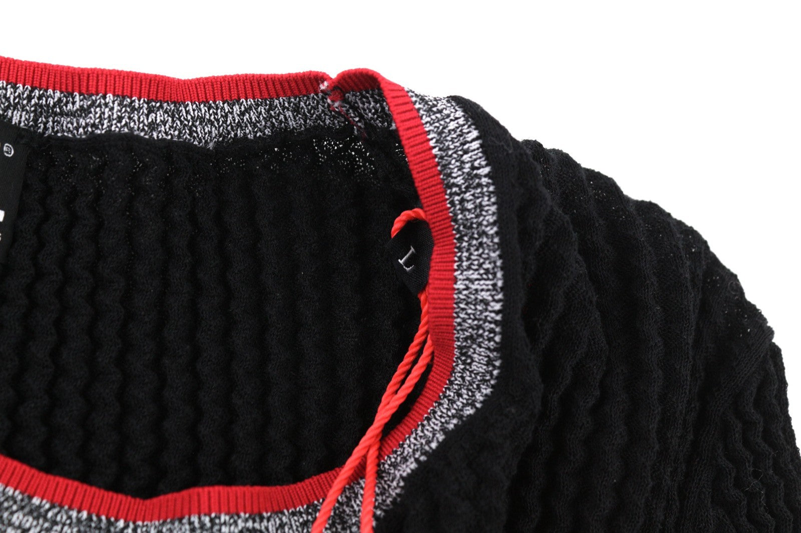 DIESEL M-Arianne Women Jumper L Black Stretch Knit Pullover Crew Neck RRP175