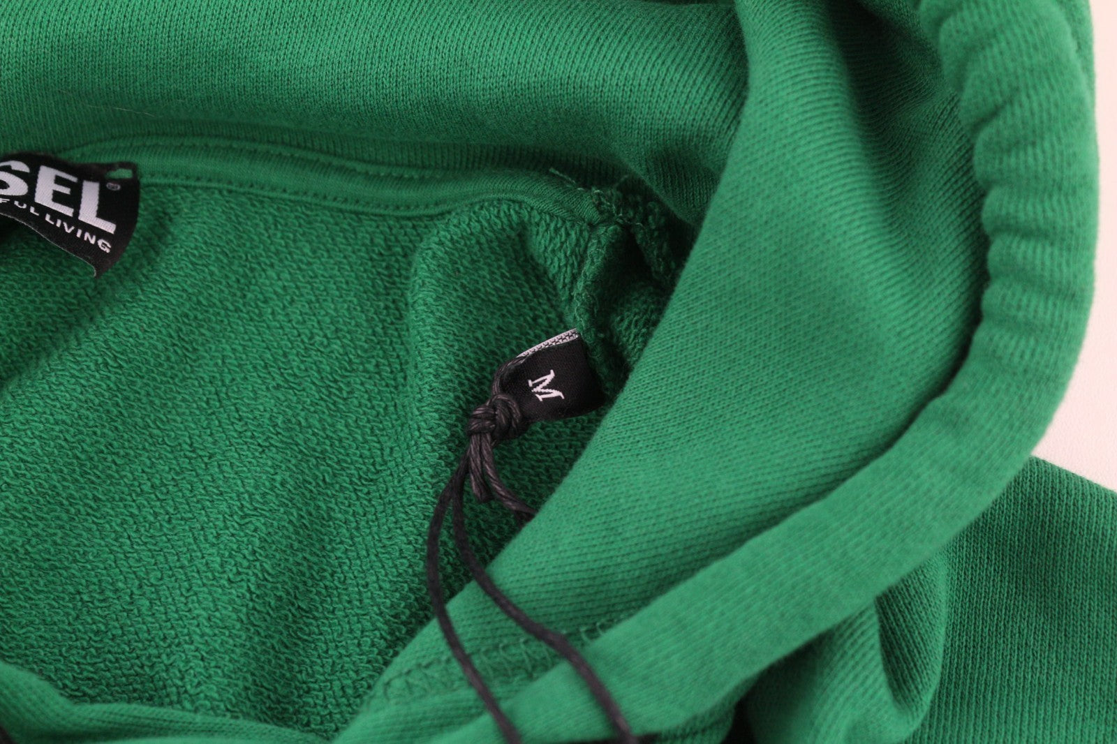 DIESEL S-Balirib Men Hoodie M Green Pullover Kangaroo Straps Long Sleeve RRP175