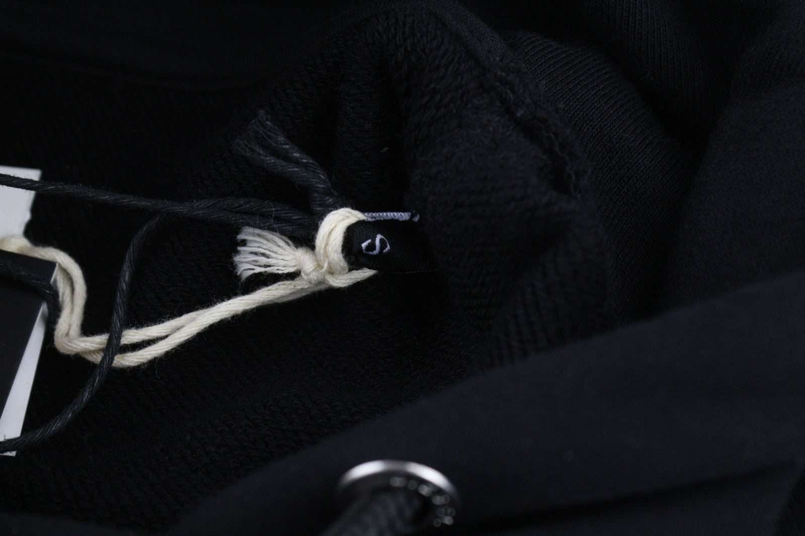 DIESEL F-Kral-B1 Women Hoodie S Black Cropped Pullover Logo Straps Hood