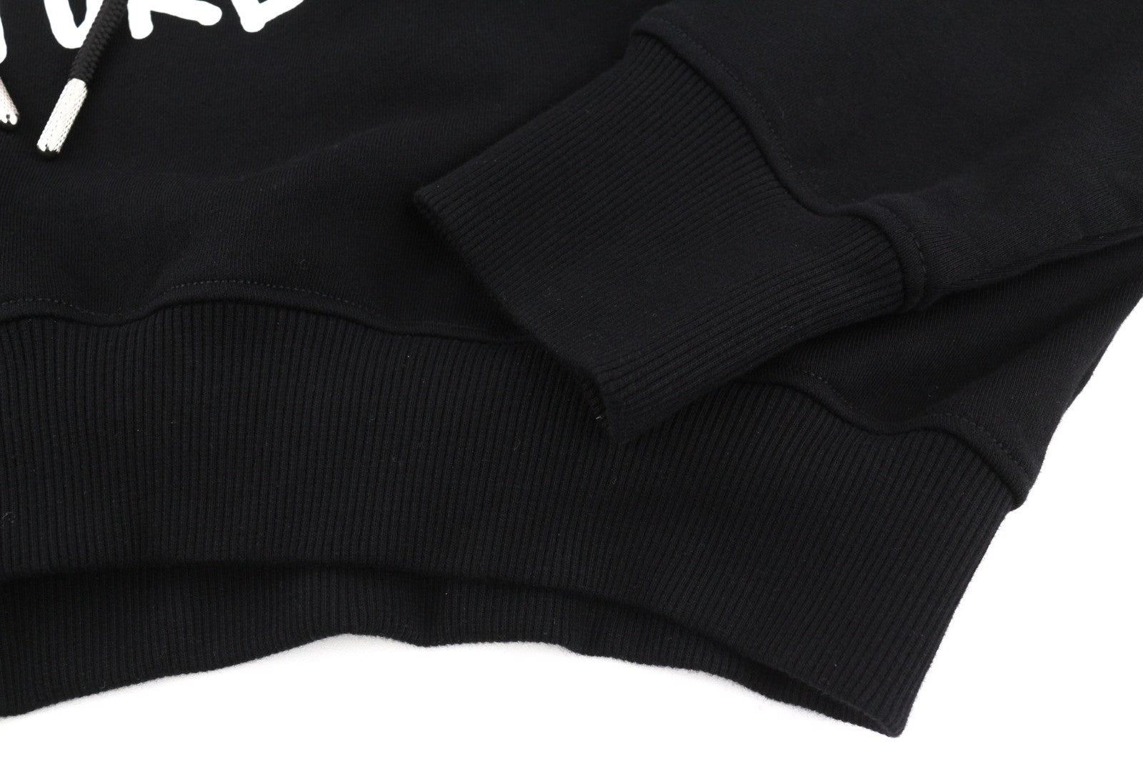 DIESEL F-Kral-B1 Women Hoodie S Black Cropped Pull On Logo Strap Hood