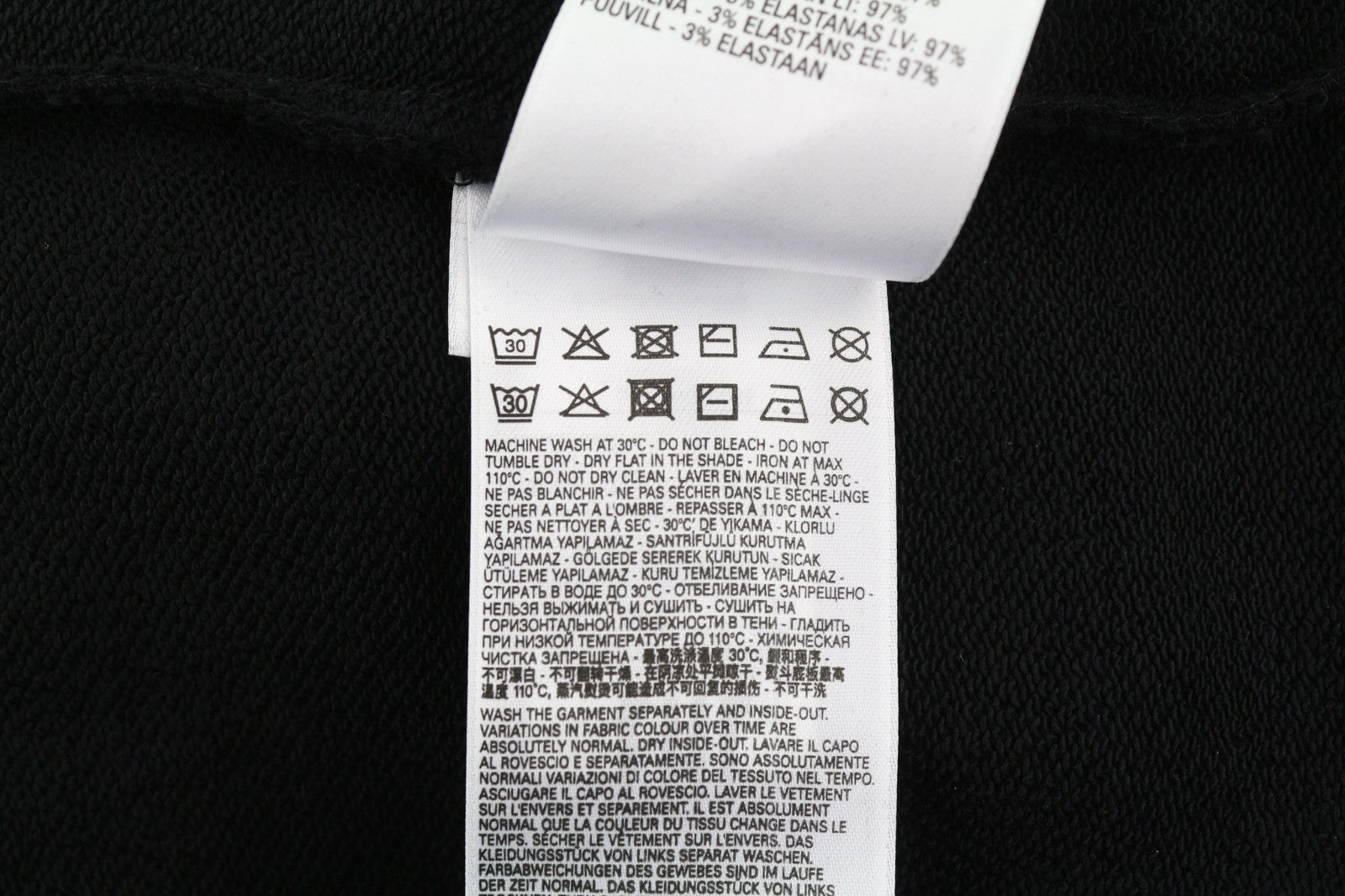 DIESEL S-Ginn-Hood-E6 Men Hoodie M Black Pullover Straps Long Sleeve RRP175