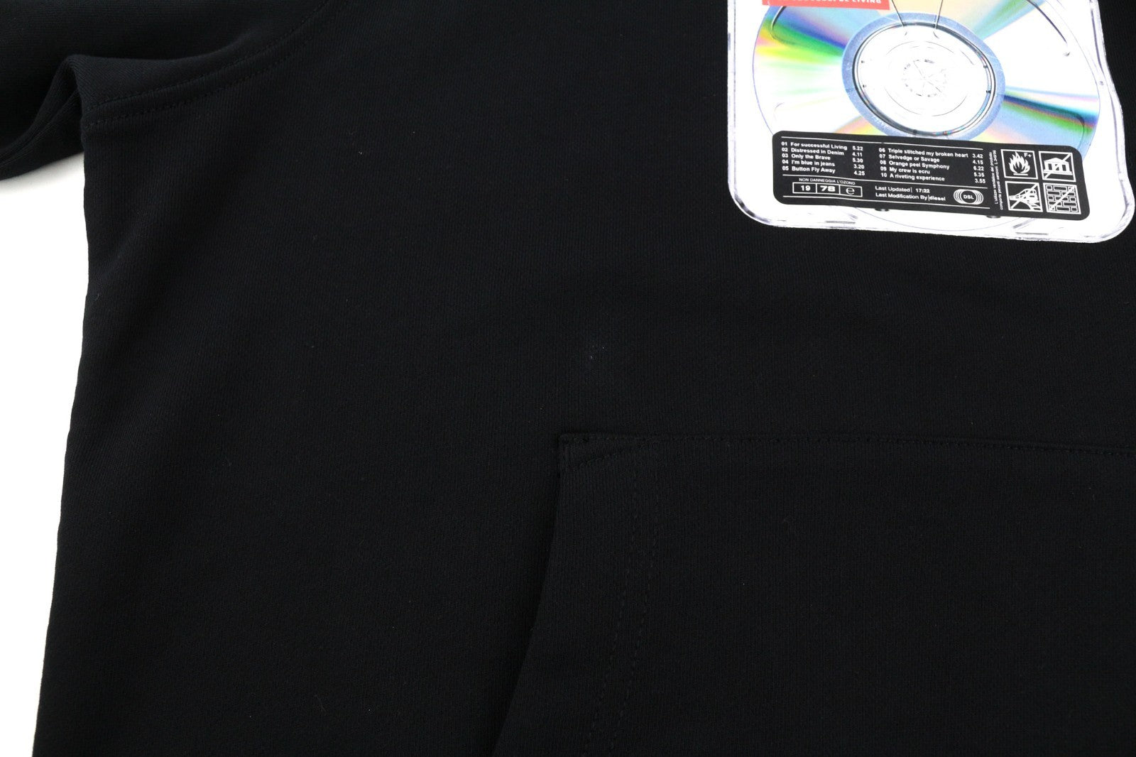 DIESEL S-Ginn-Hood-E6 Men Hoodie S Black Pullover Logo Straps Long Sleeve RRP175